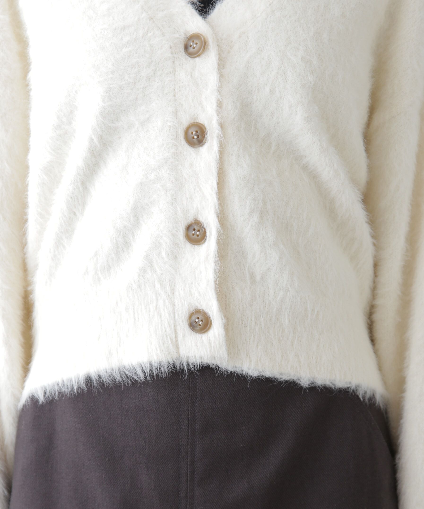  「Vネックシャギーカーディガン」|ニット・セーター|