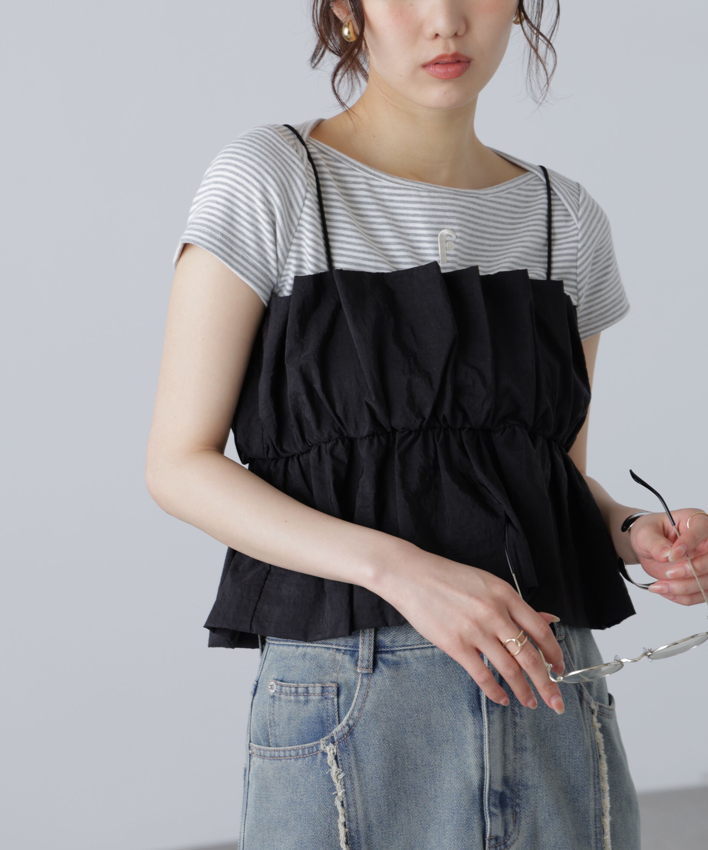  「シャイニーキャミソールビスチェ」|シャツ・ブラウス|