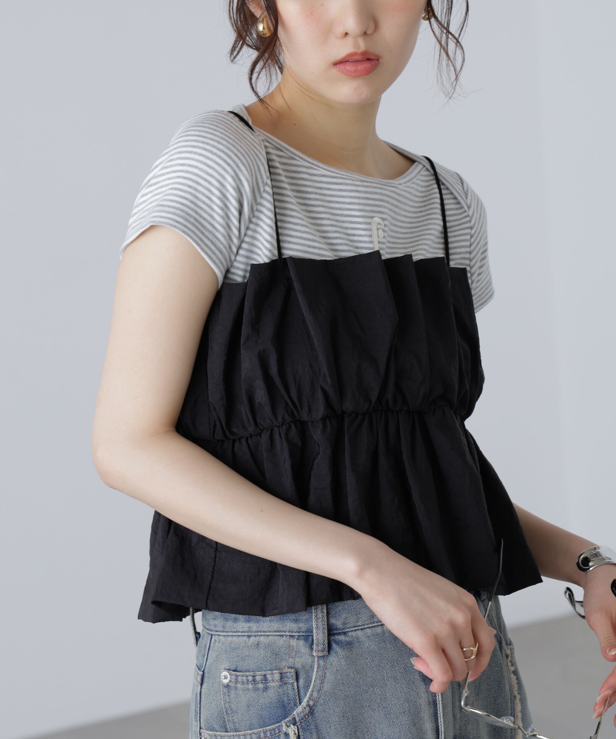  「シャイニーキャミソールビスチェ」|シャツ・ブラウス|