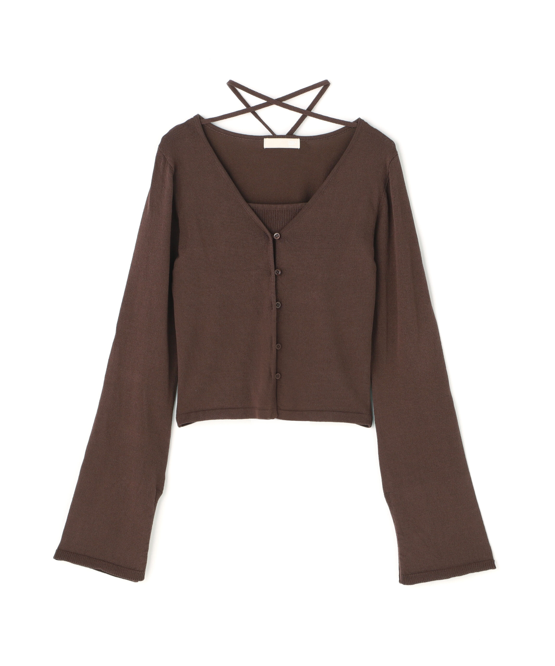  「キャミレイヤードニットカーディガン２」|ニット・セーター|