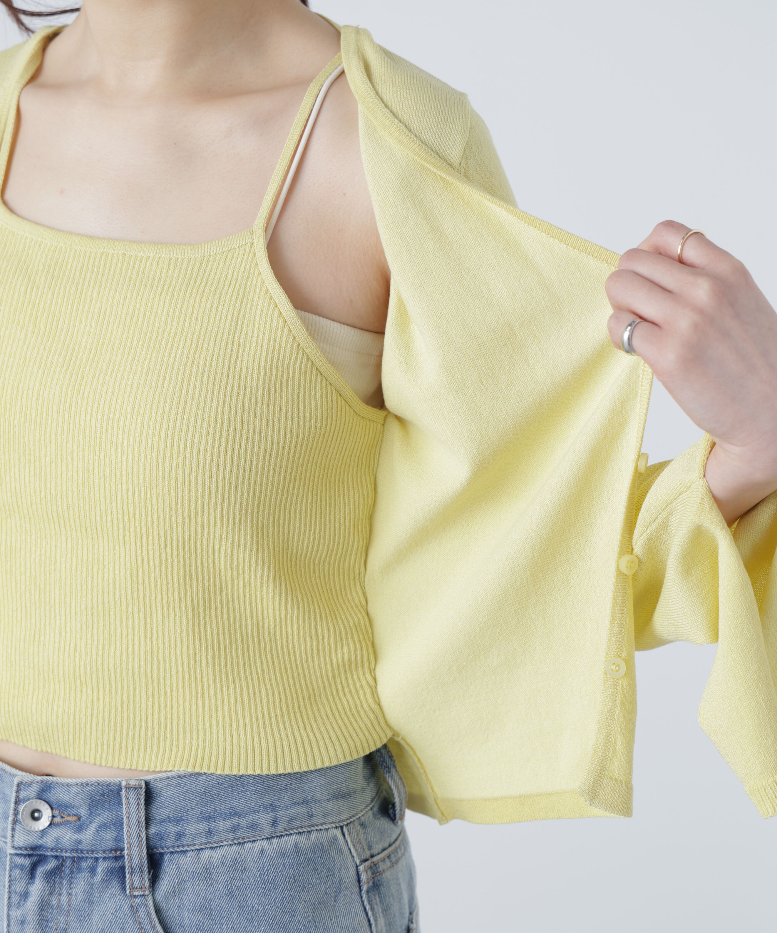  「キャミレイヤードニットカーディガン２」|ニット・セーター|