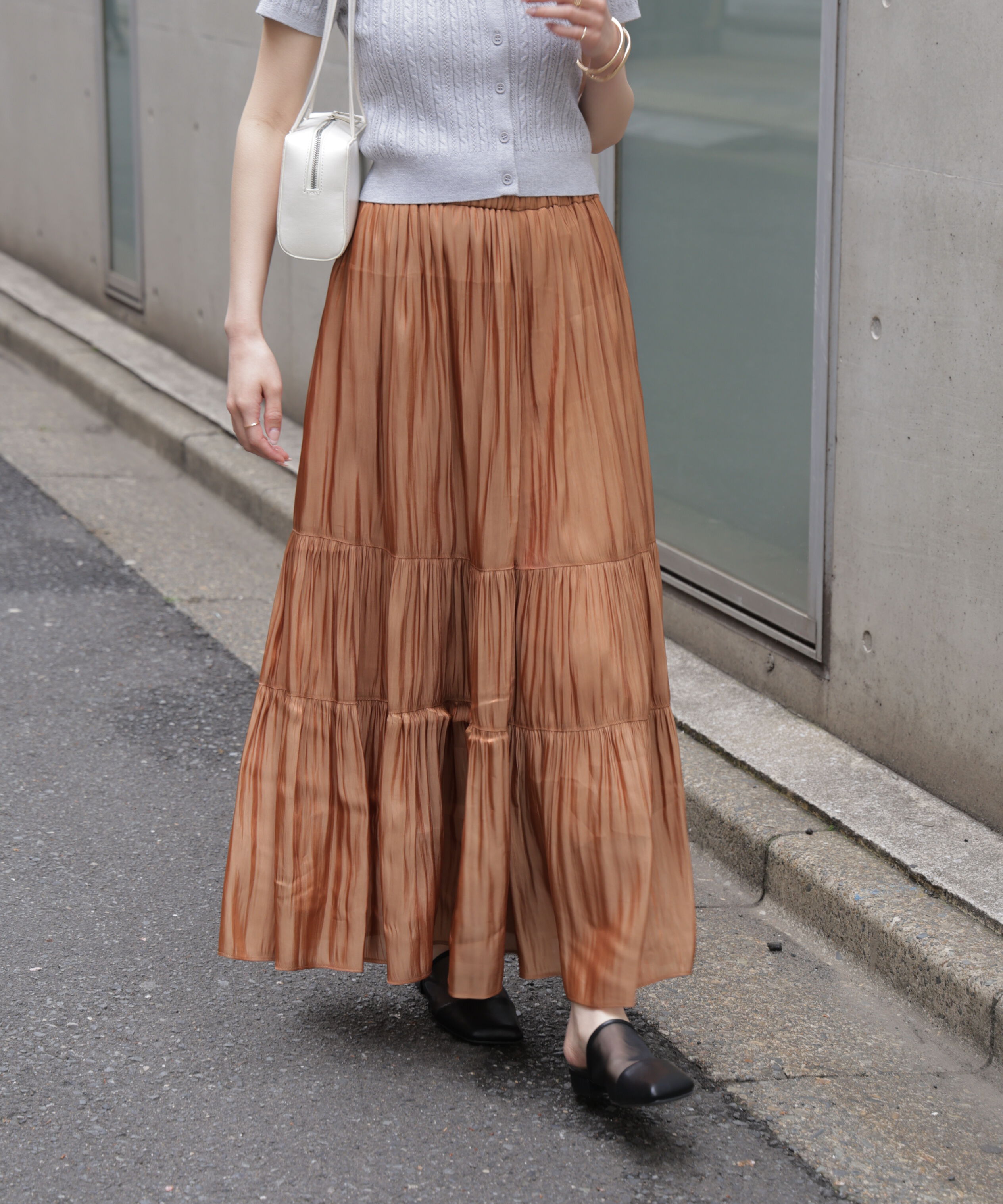  「シャイニーティアードスカート」|スカート|