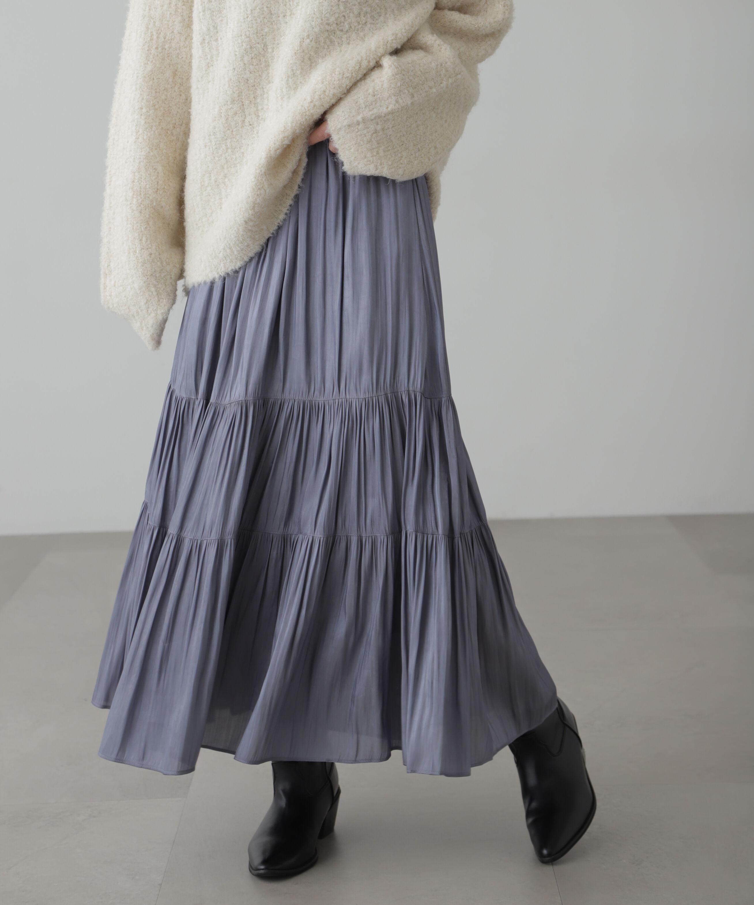  「シャイニーティアードスカート」|スカート|