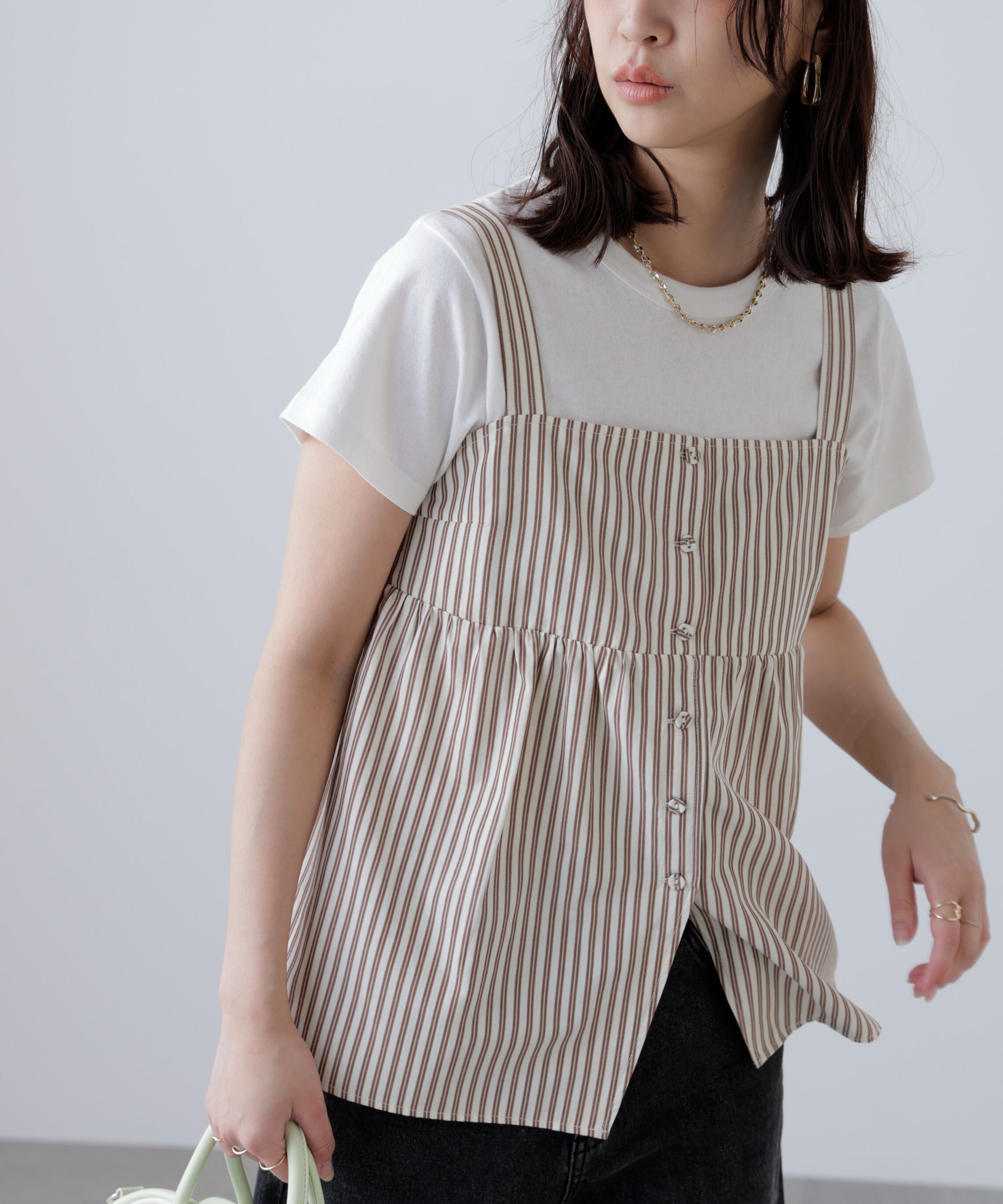  「〈セットアップ対応〉ストライプキャミソール」|シャツ・ブラウス|