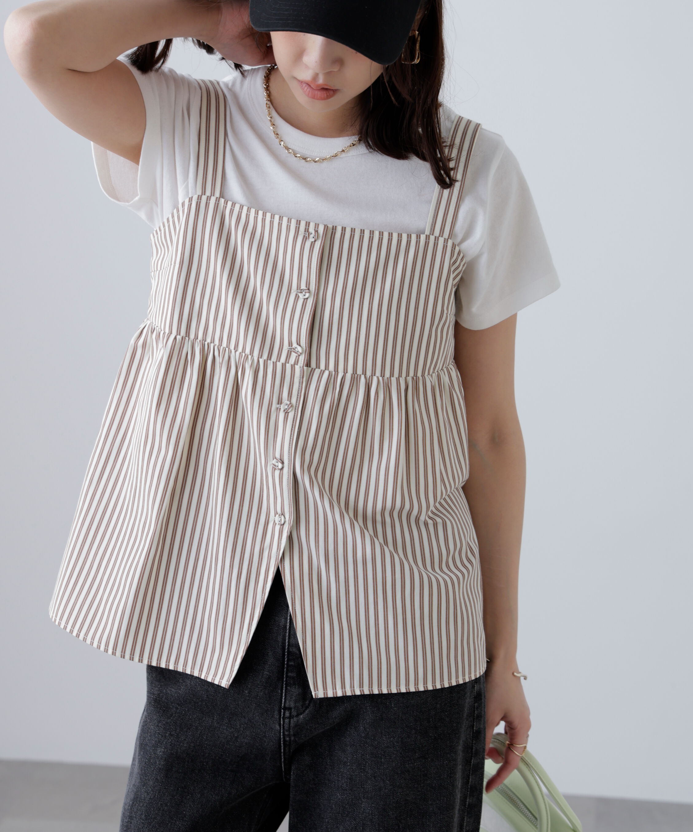  「〈セットアップ対応〉ストライプキャミソール」|シャツ・ブラウス|