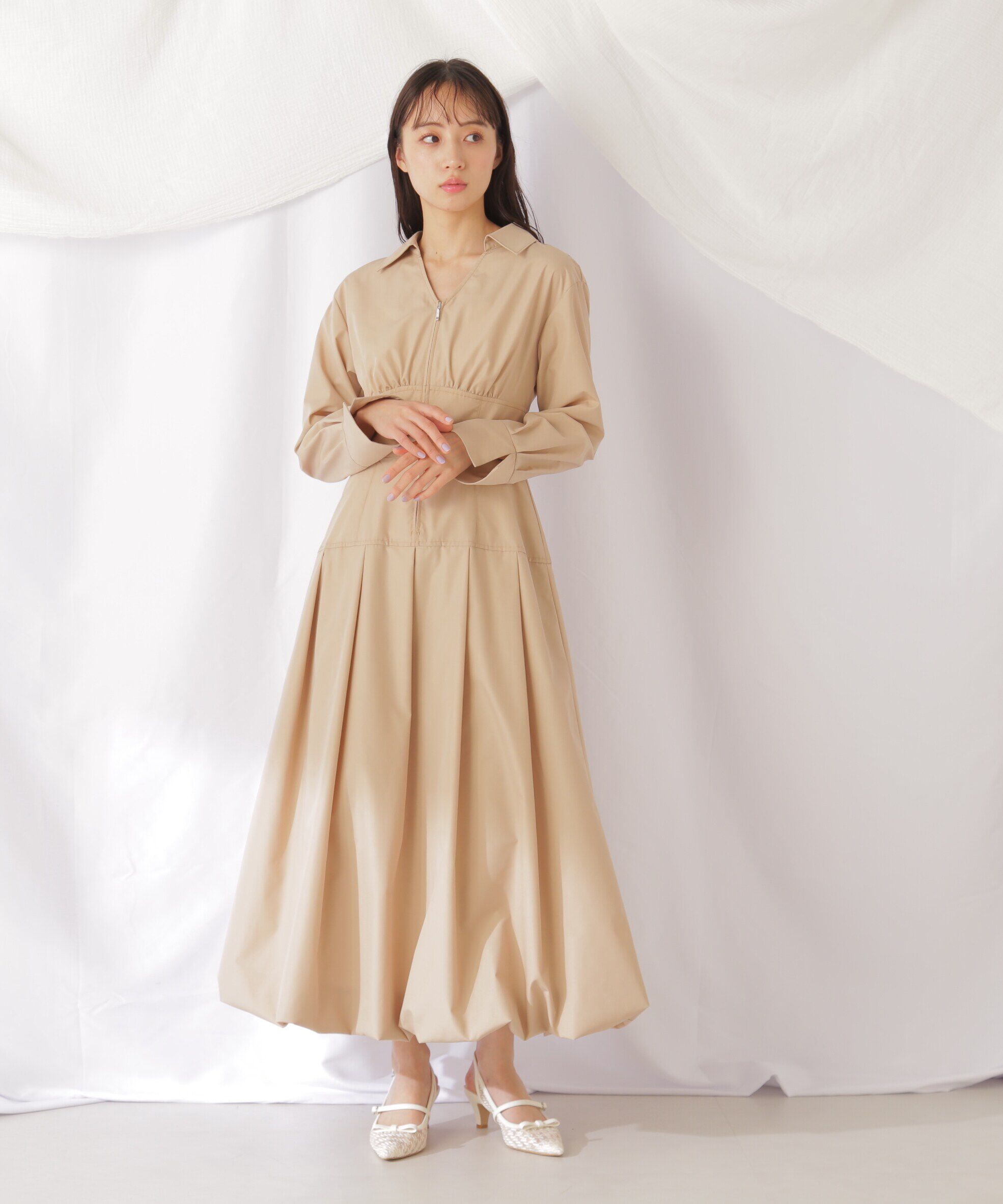  「バルーンシャツワンピース」|ワンピース|