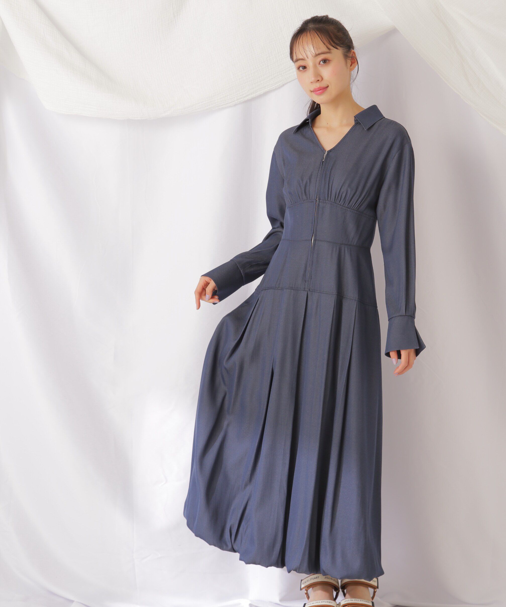  「バルーンシャツワンピース」|ワンピース|