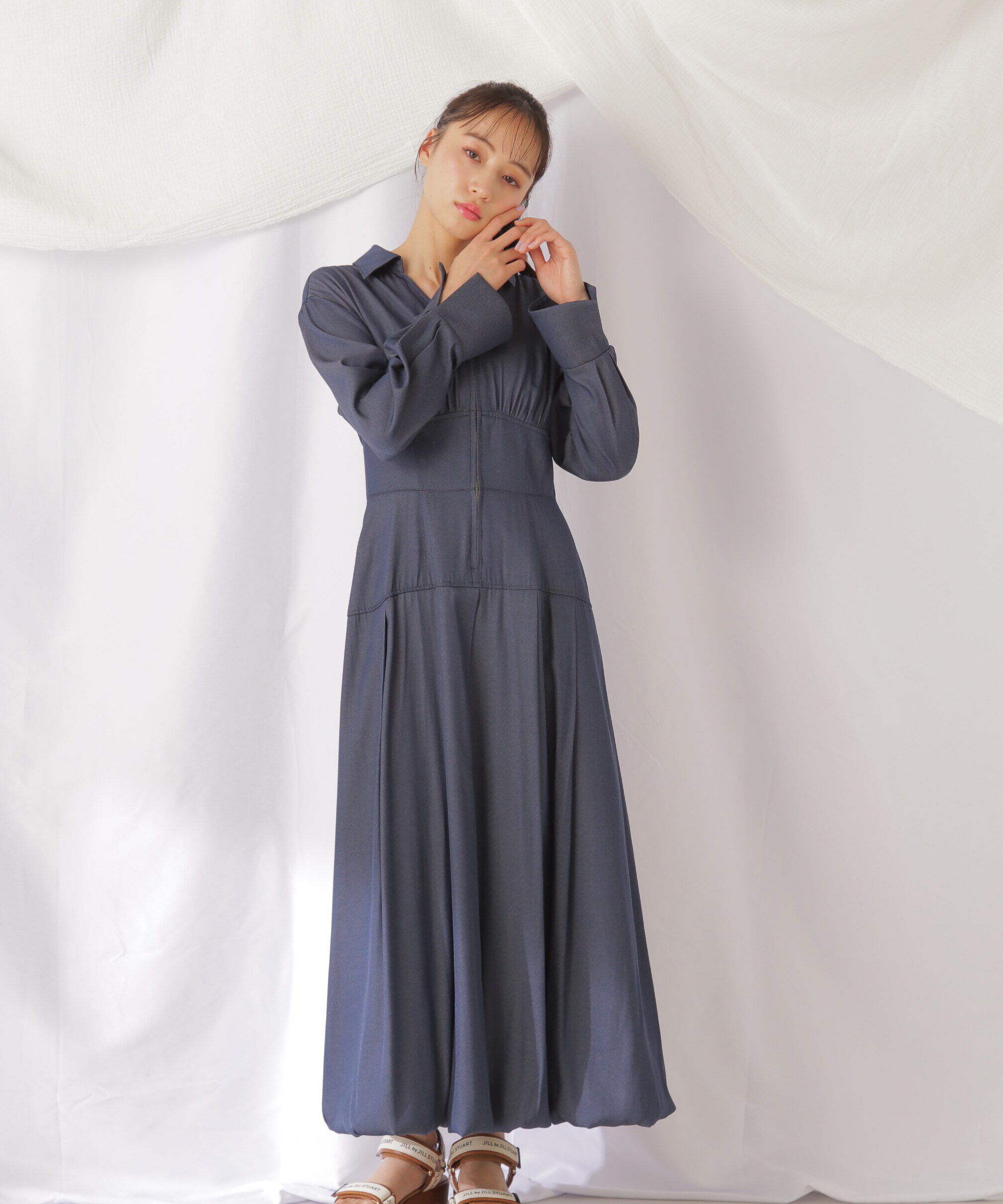  「バルーンシャツワンピース」|ワンピース|