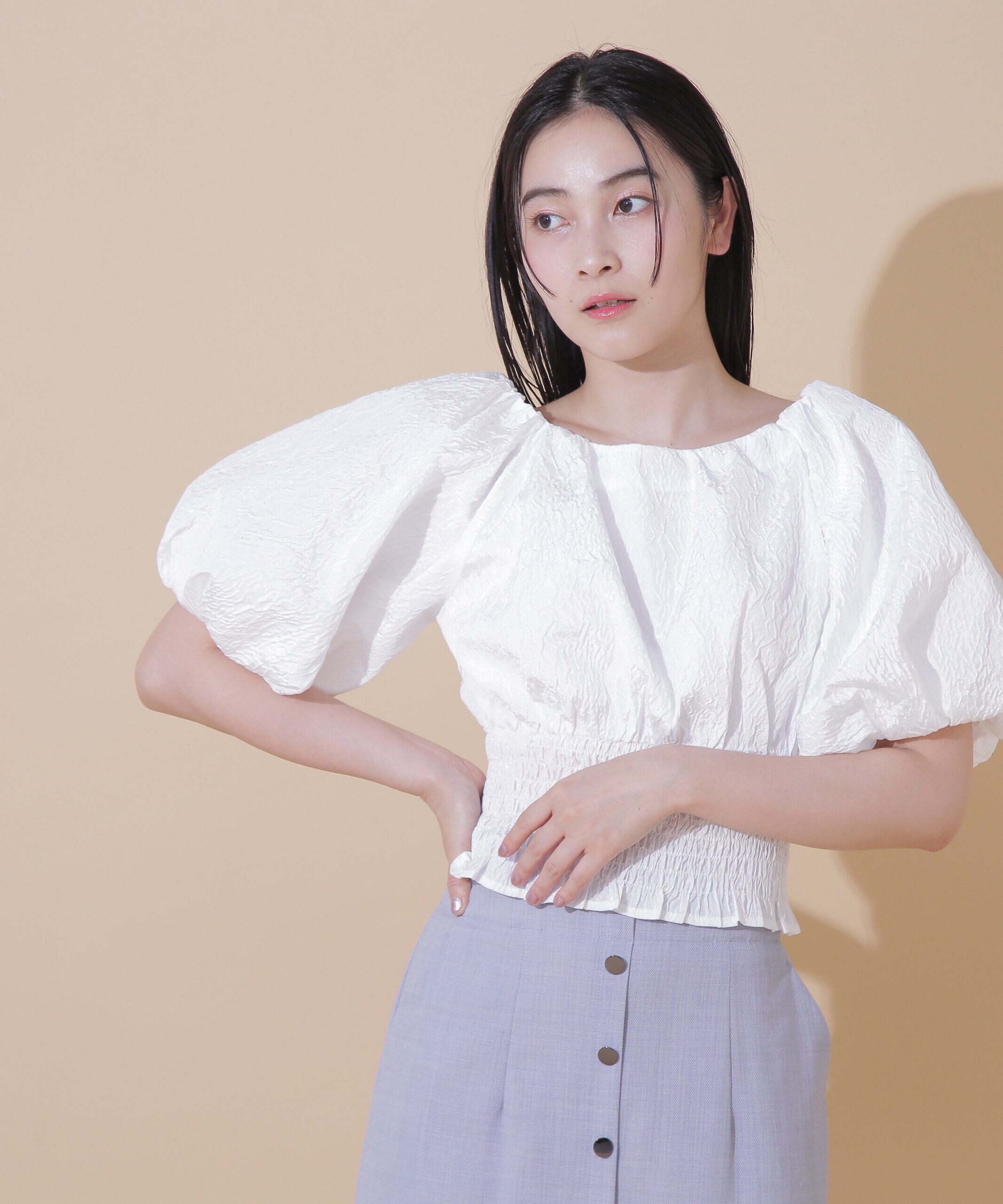  「シュリンクバルーンブラウス」|シャツ・ブラウス|