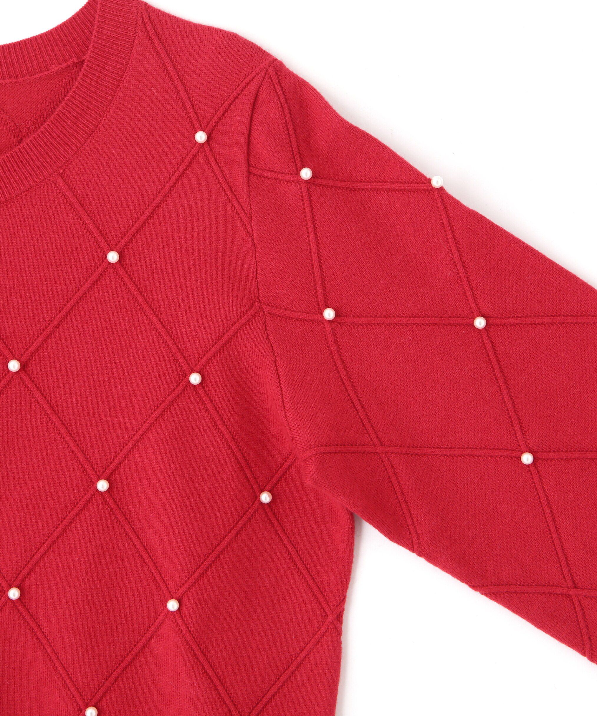  「ダイヤ柄ニットカーディガン」|ニット・セーター|