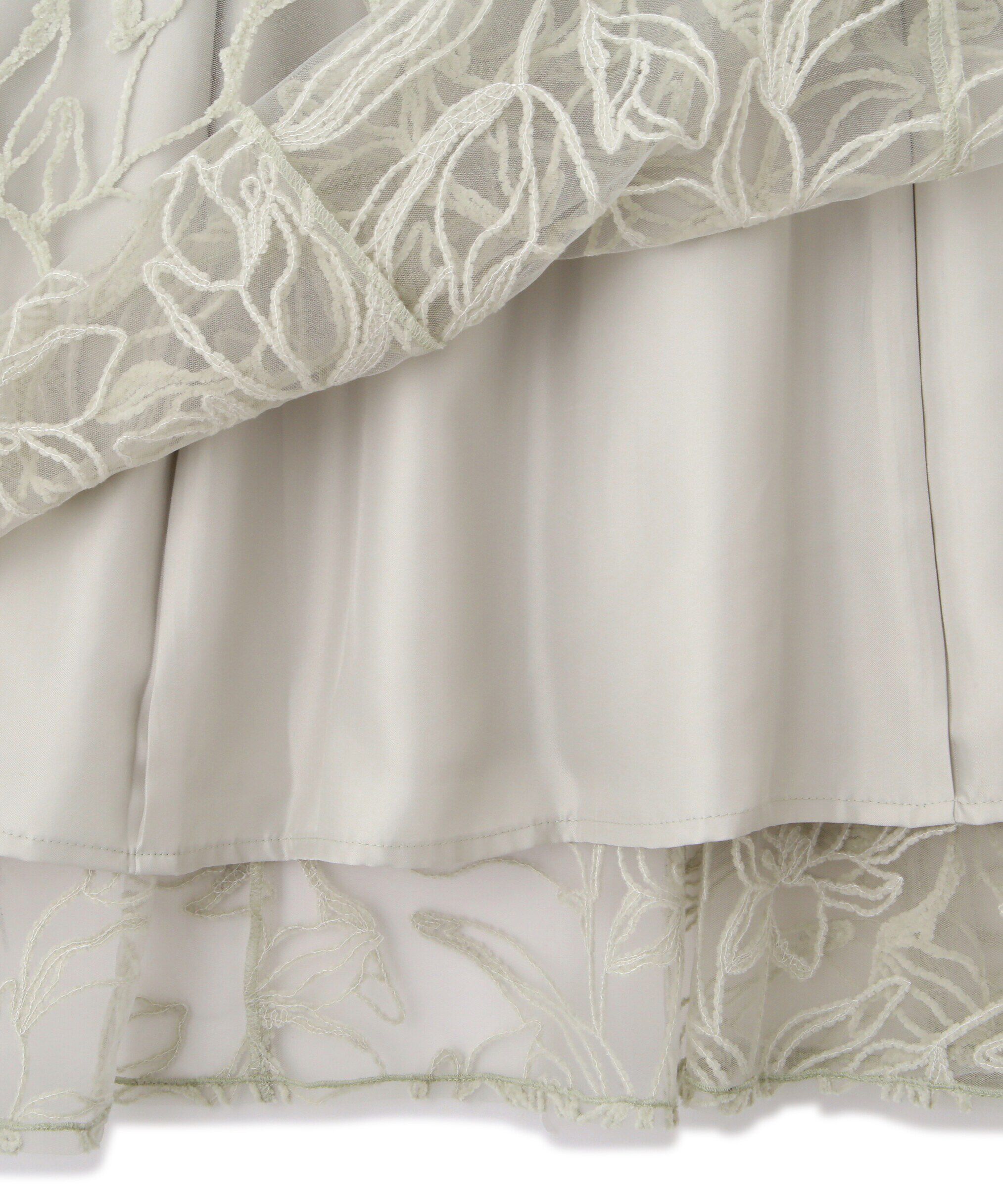  「フラワーモール刺繍スカート」|スカート|