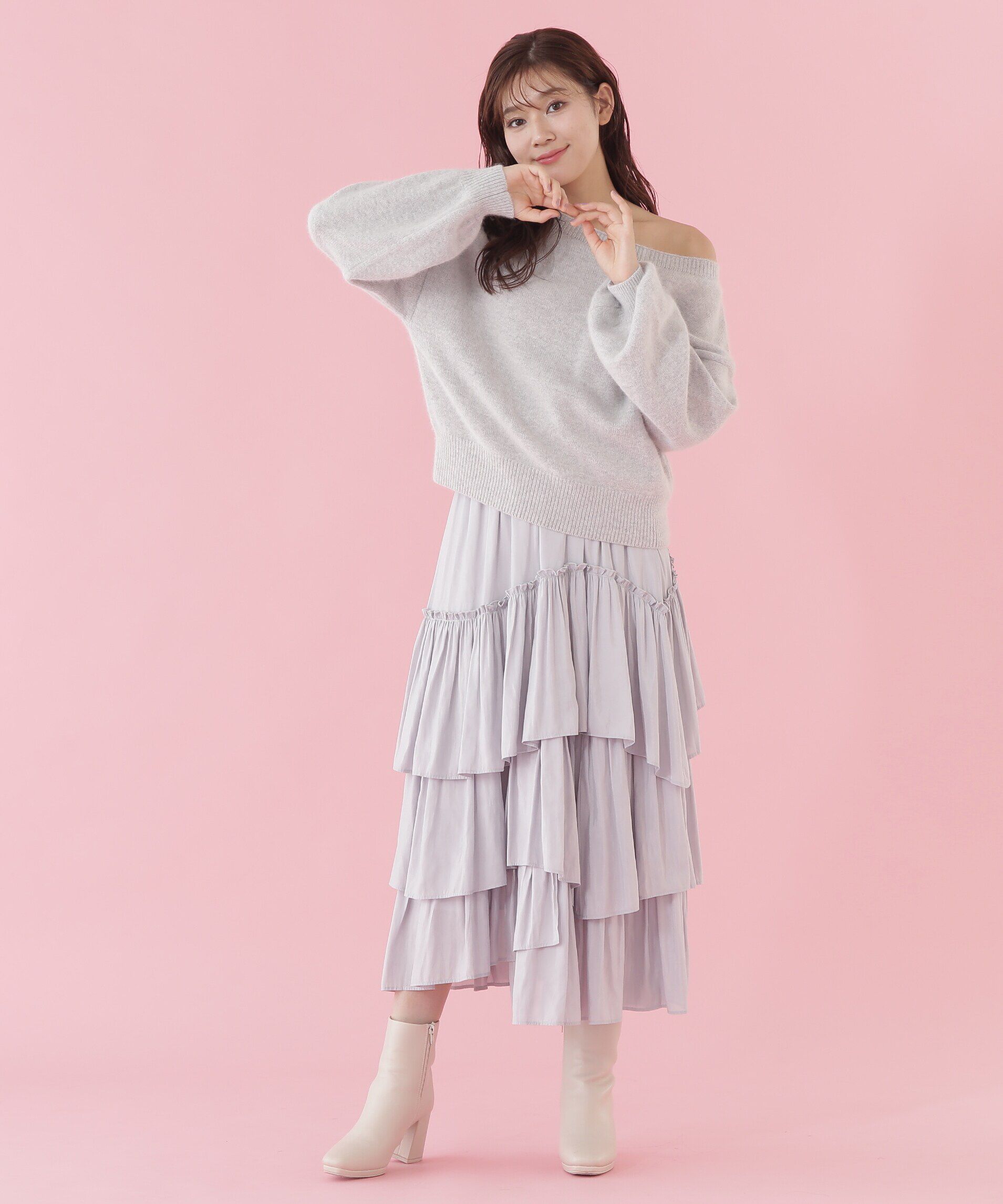  「エアリーウールオフショルダーニット」|ニット・セーター|