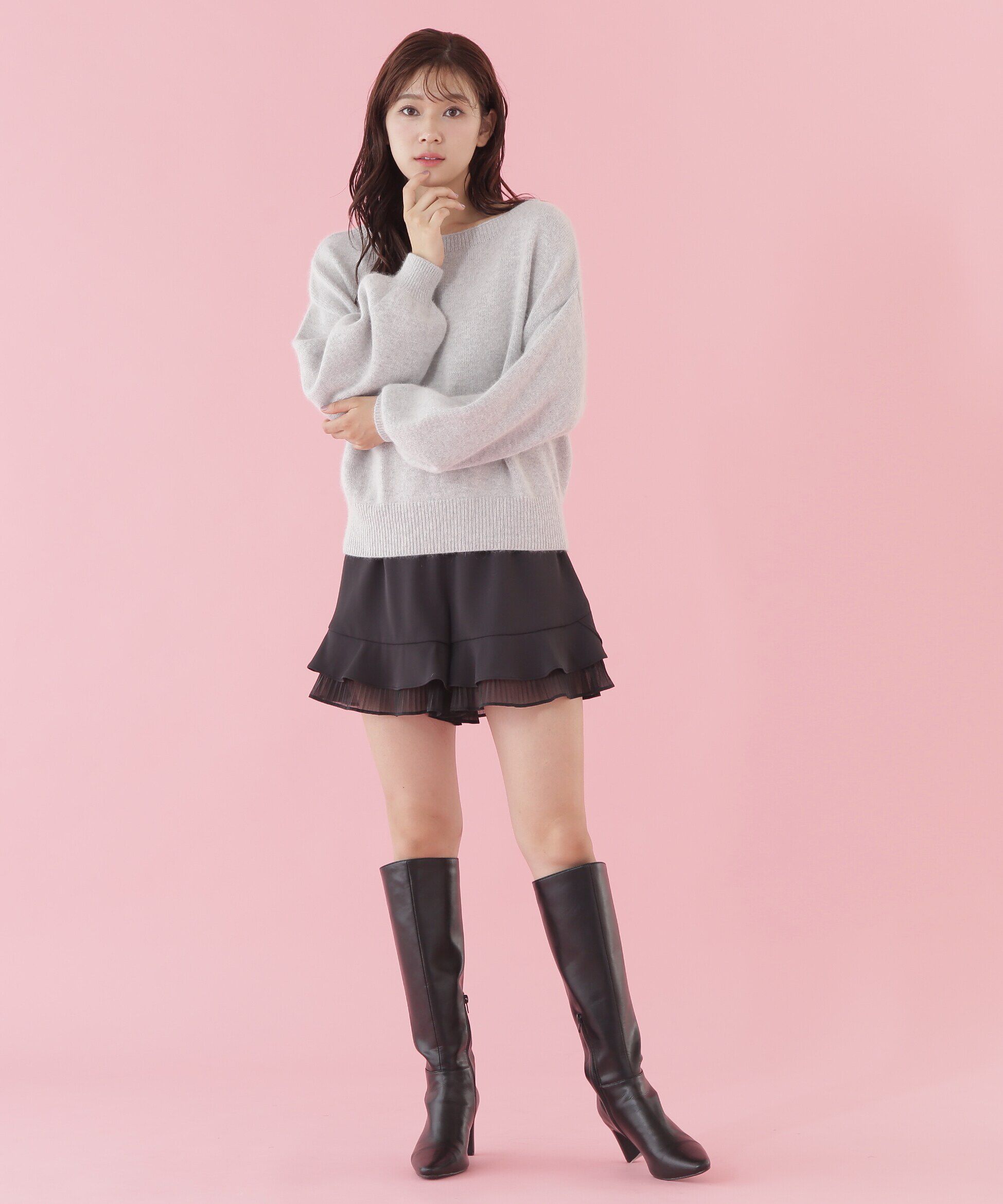  「エアリーウールオフショルダーニット」|ニット・セーター|