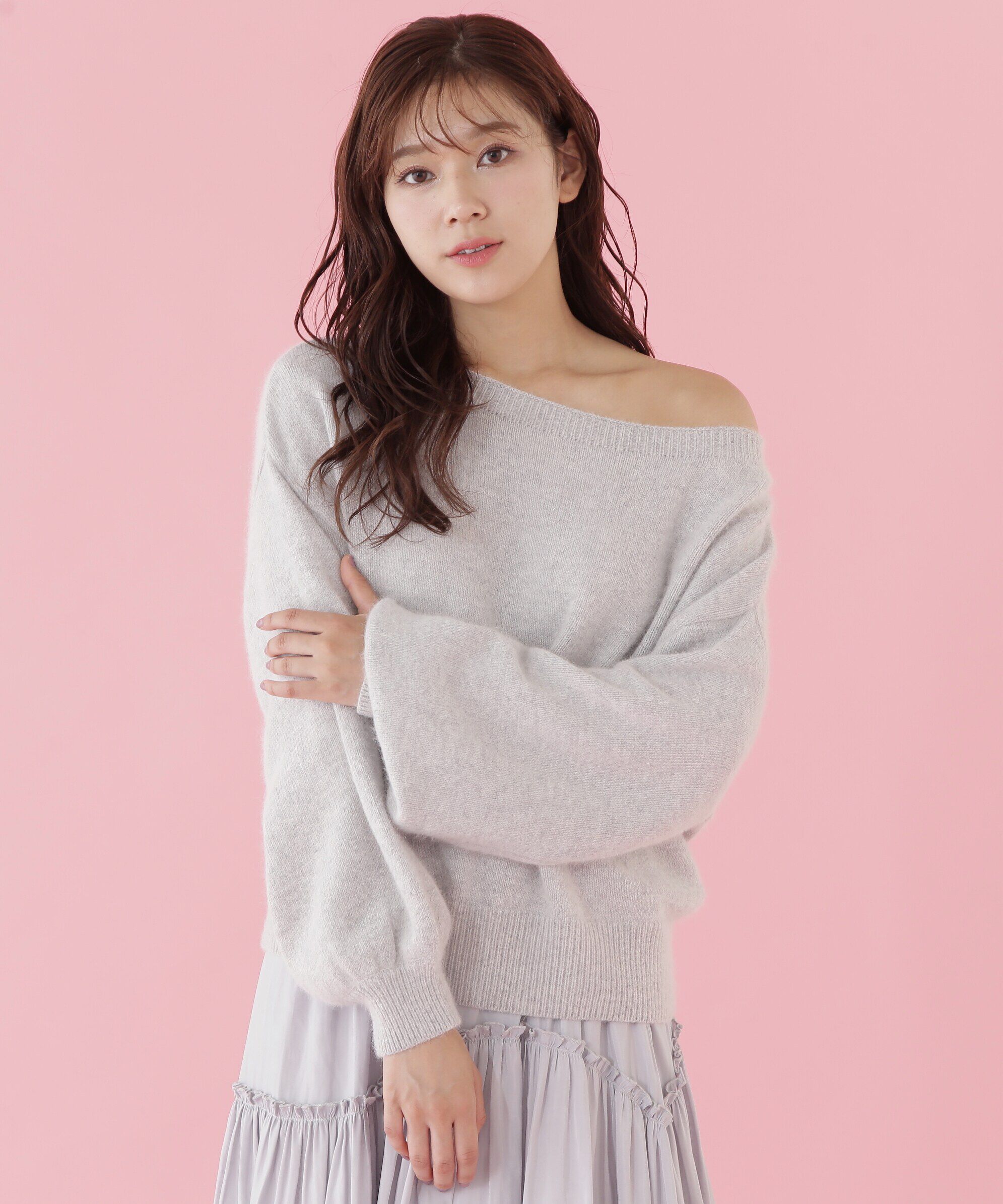  「エアリーウールオフショルダーニット」|ニット・セーター|