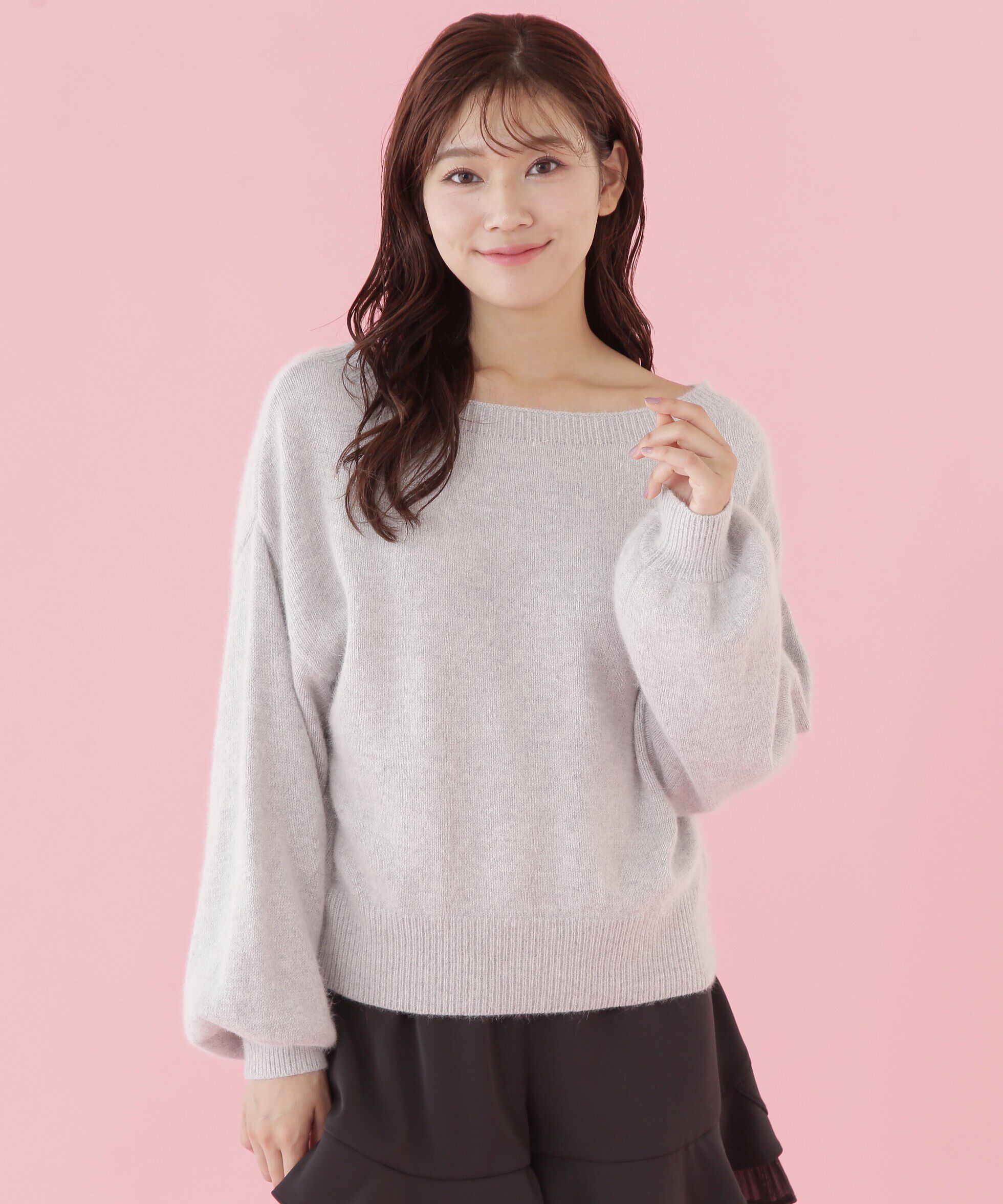  「エアリーウールオフショルダーニット」|ニット・セーター|
