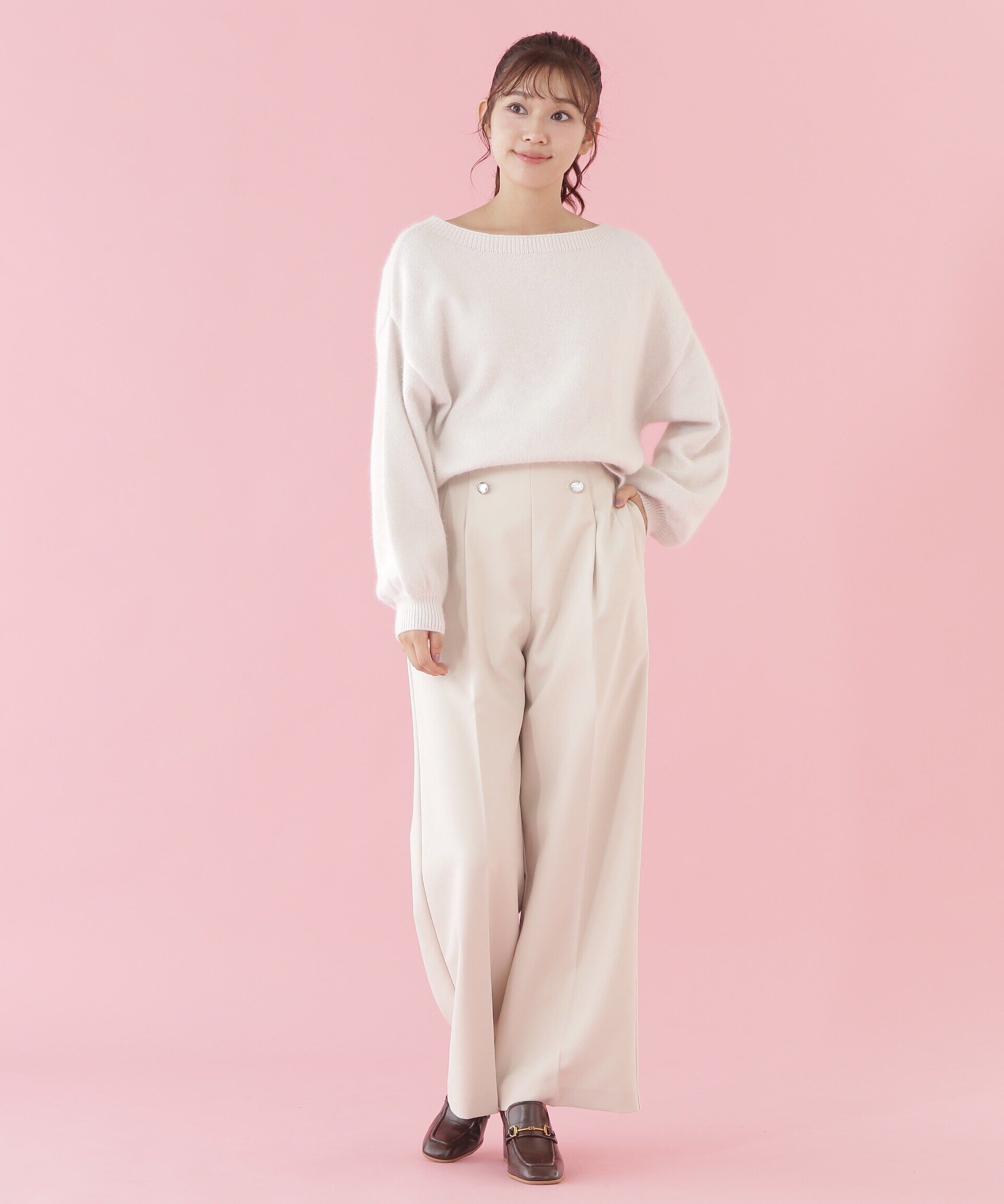  「エアリーウールオフショルダーニット」|ニット・セーター|