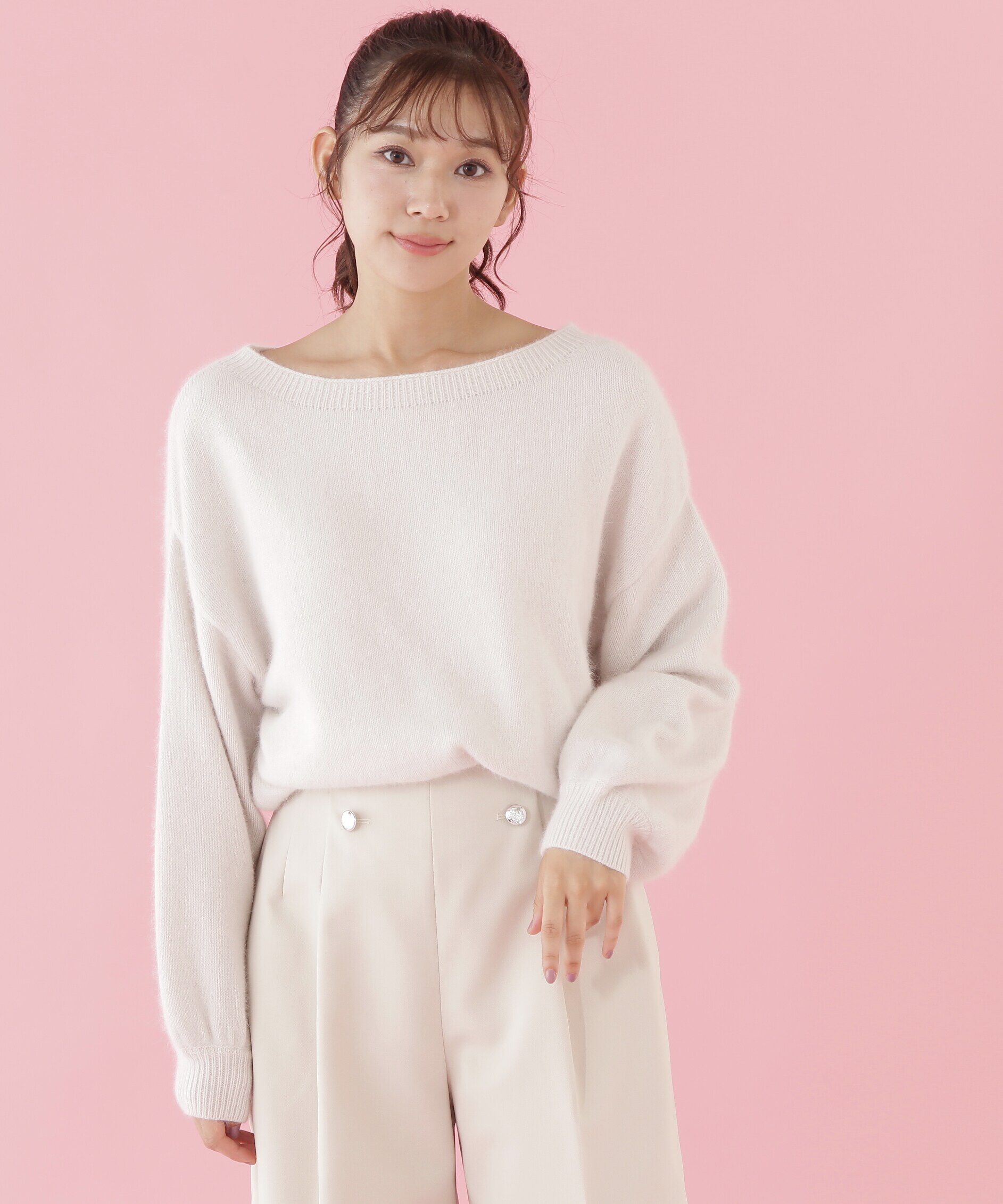  「エアリーウールオフショルダーニット」|ニット・セーター|