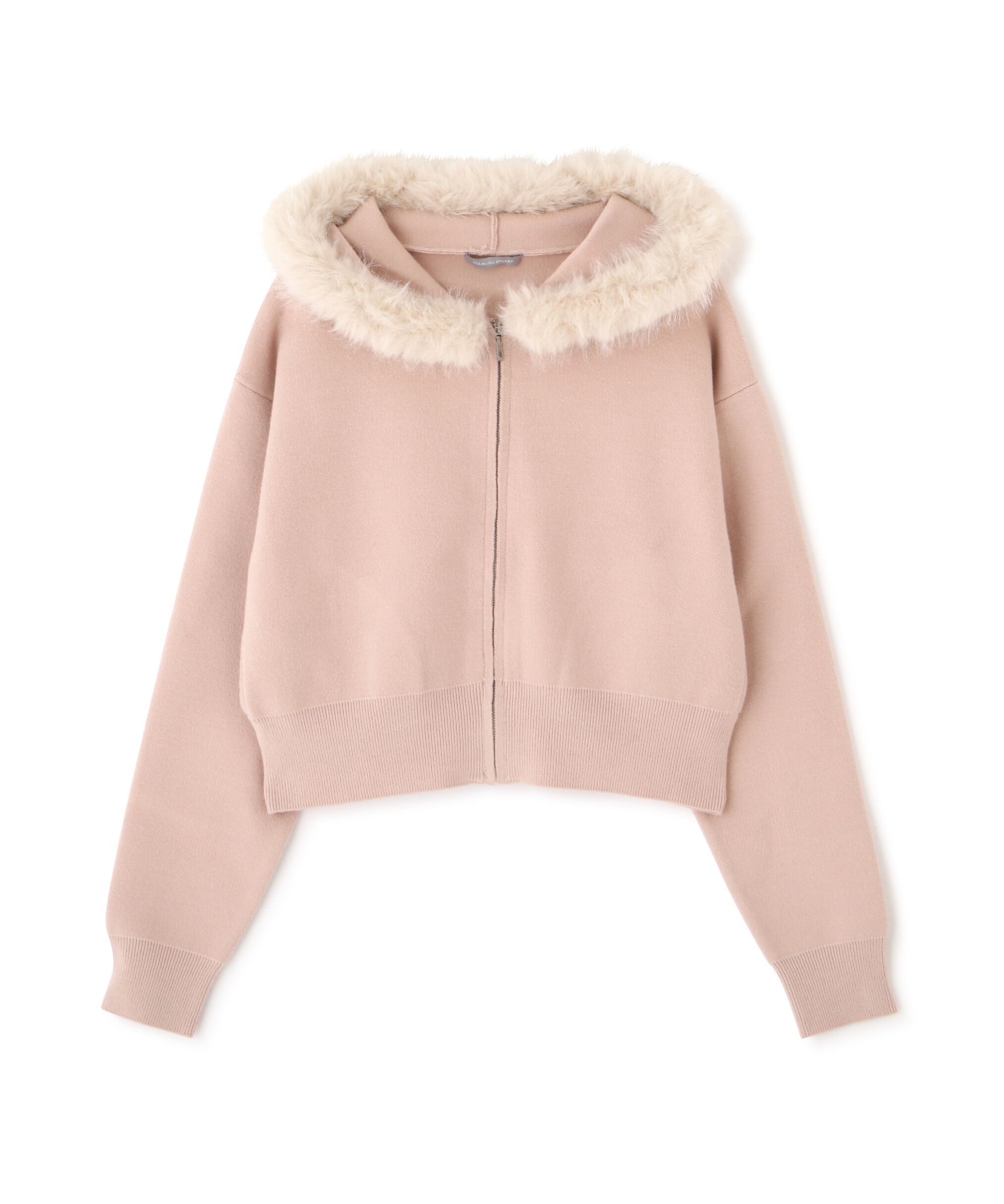  「ボリュームフェイクファーニットパーカー」|ニット・セーター|