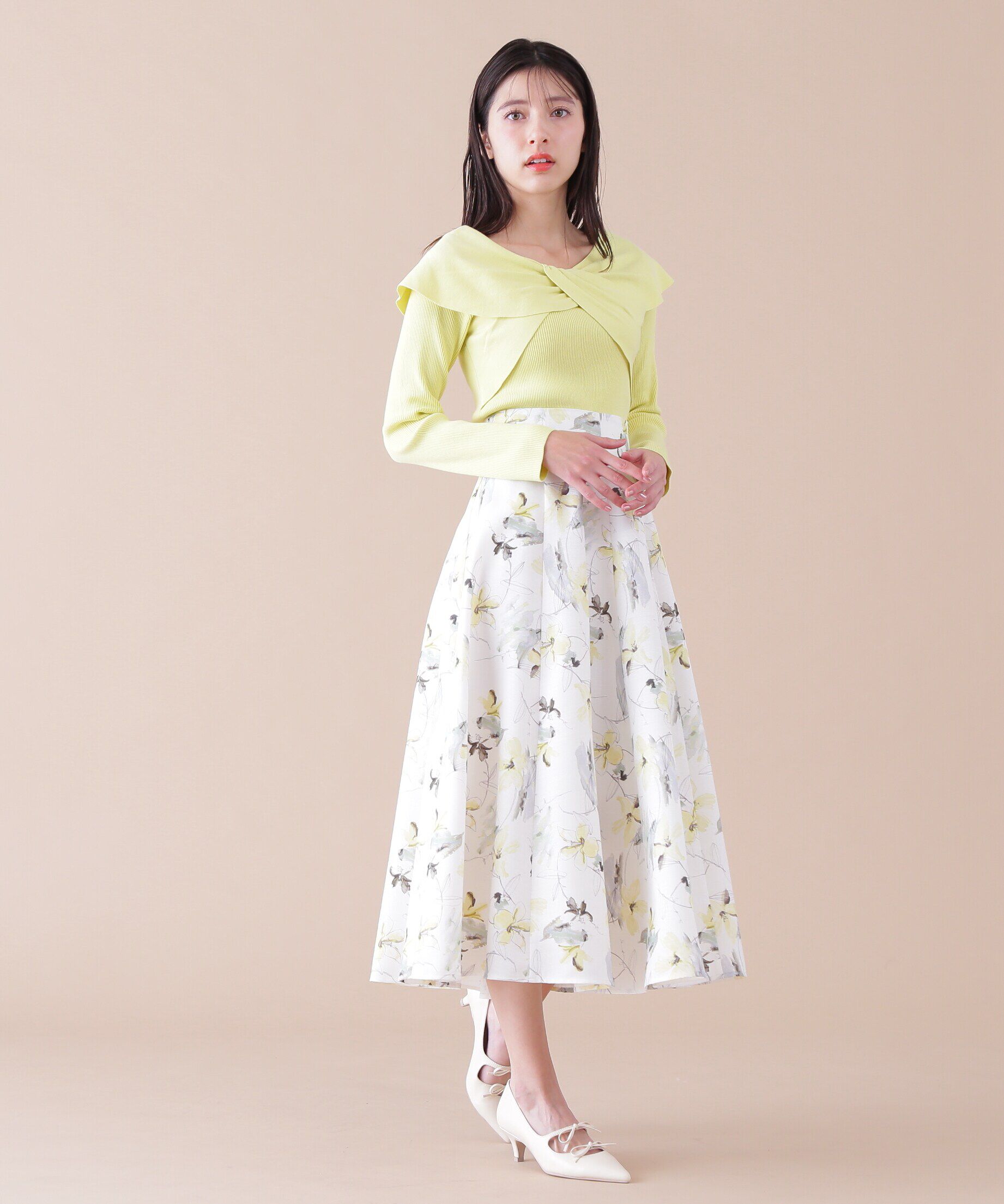  「花柄フレアースカート」|スカート|