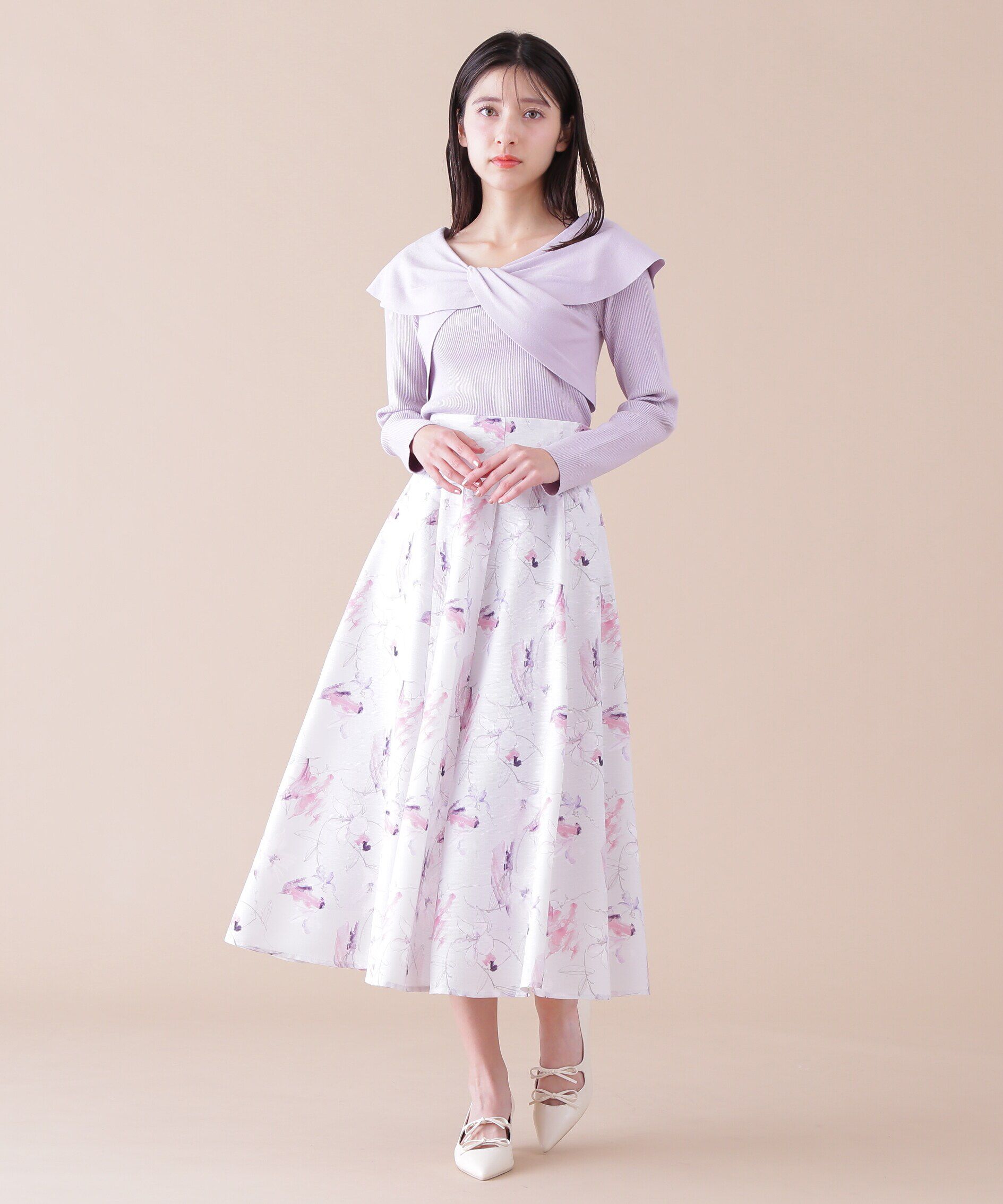  「花柄フレアースカート」|スカート|