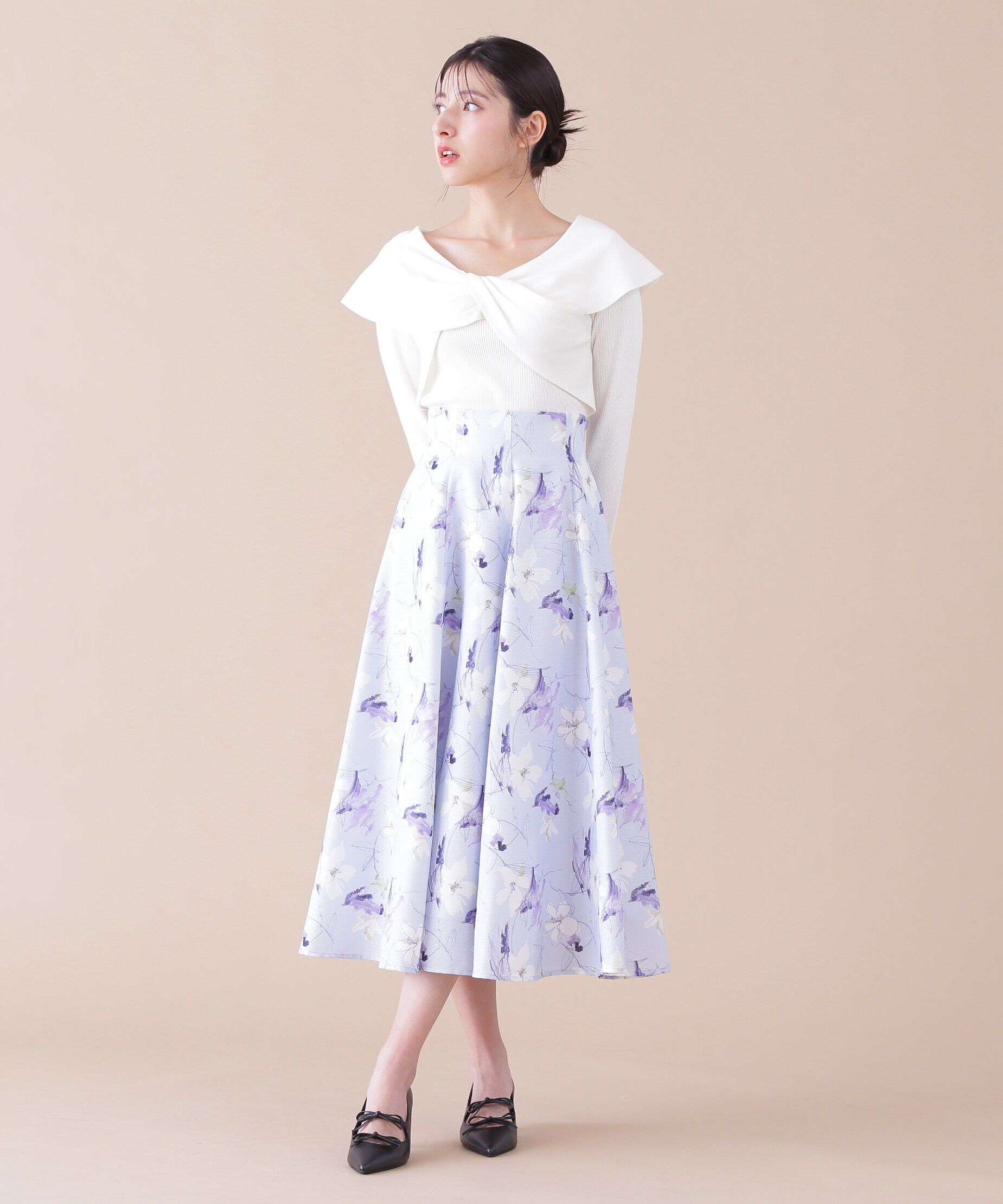  「花柄フレアースカート」|スカート|