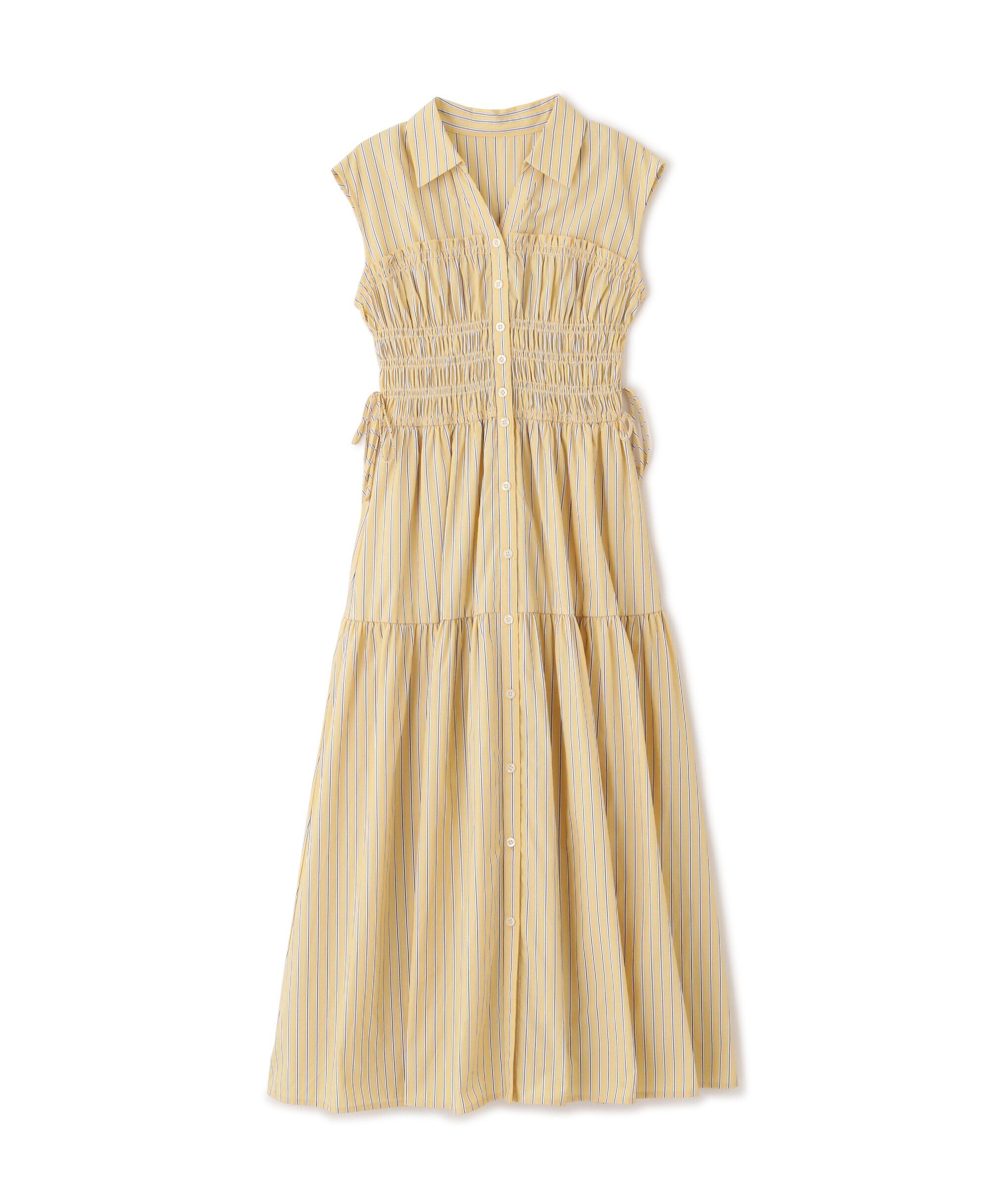  「ウエストシャーリングストライプシャツワンピース」|ワンピース|