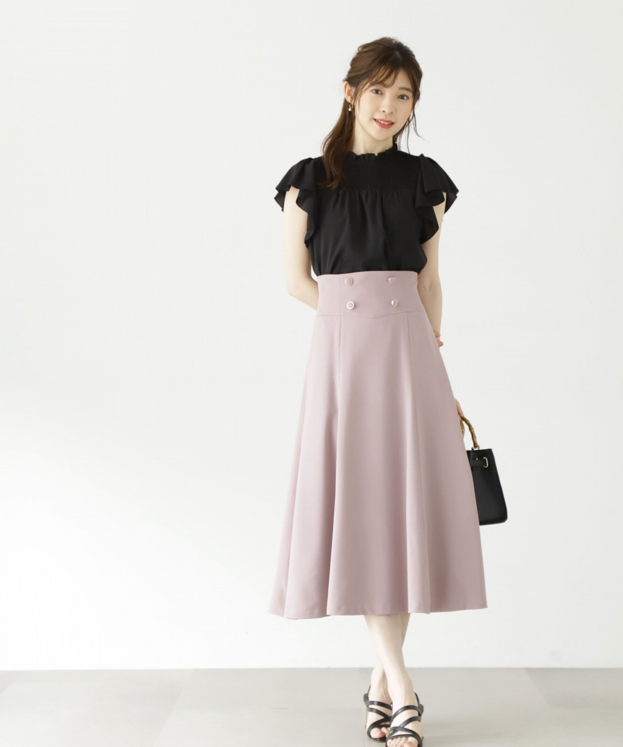 PROPORTION BODY DRESSING「ハイウエストフレアスカート」|スカート|ピンク
