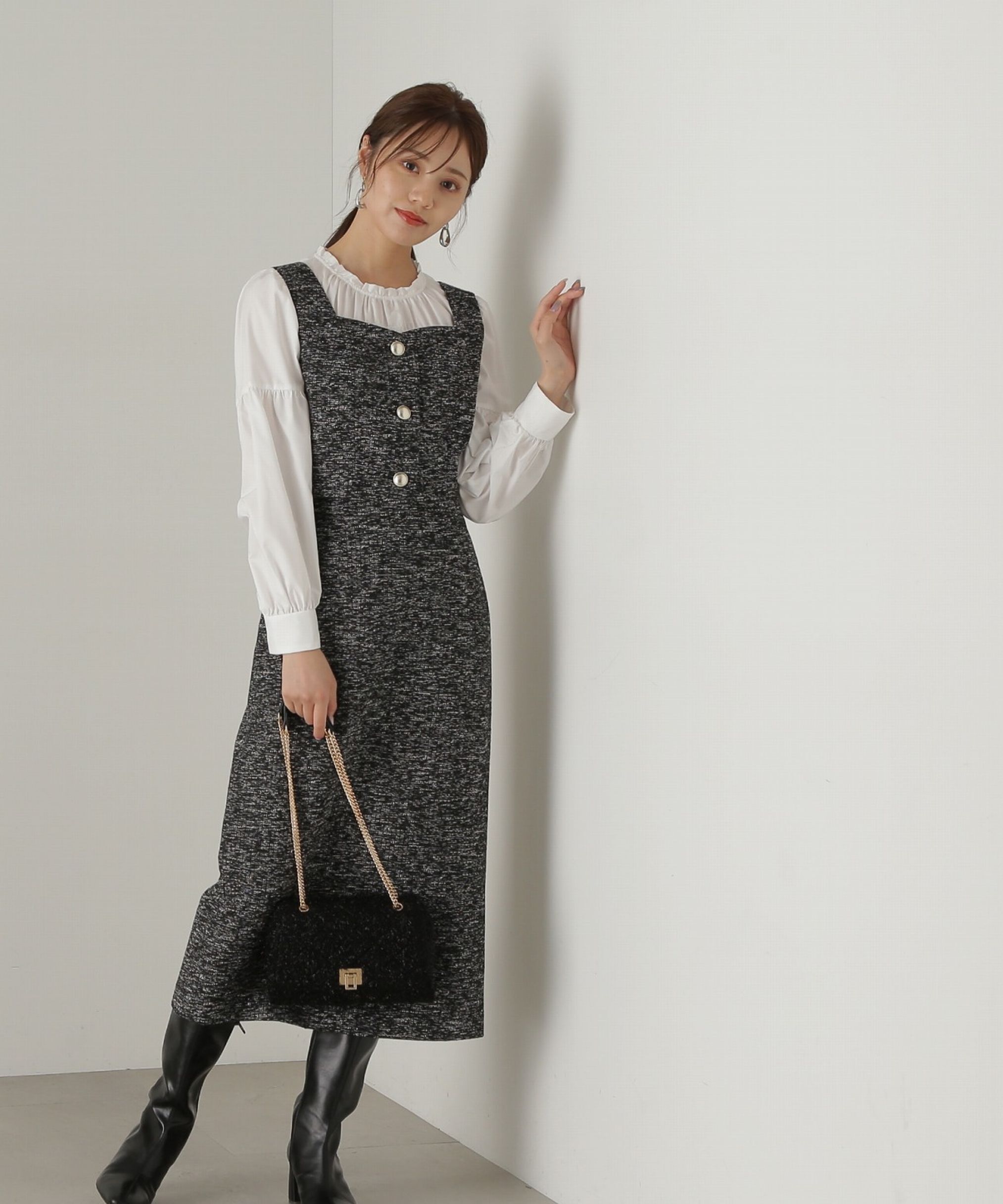PROPORTION BODY DRESSING「シャーリングチュニックブラウス24AW」|シャツ・ブラウス|