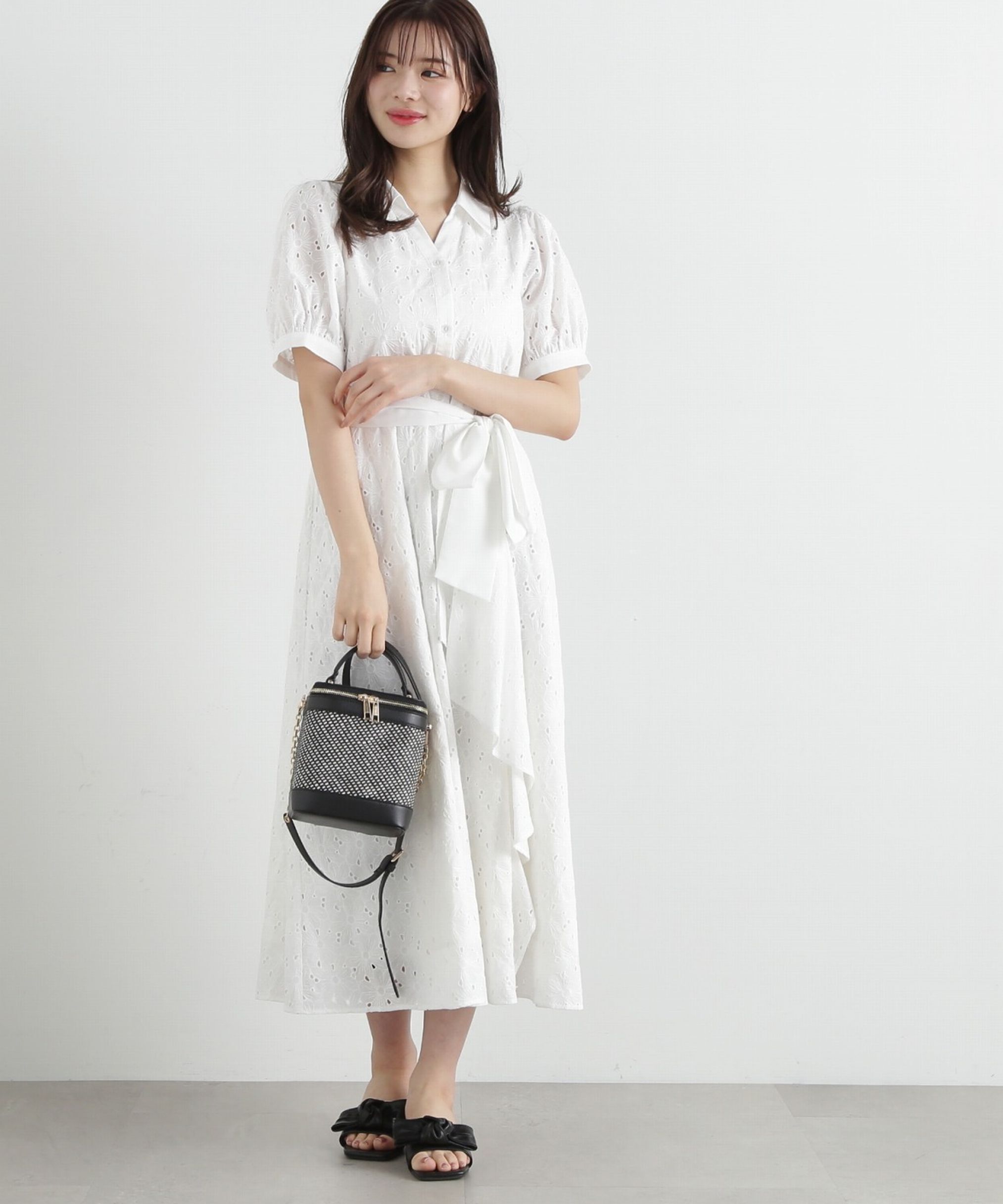 PROPORTION BODY DRESSING「カットワーク刺繍シャツワンピース」|ワンピース|