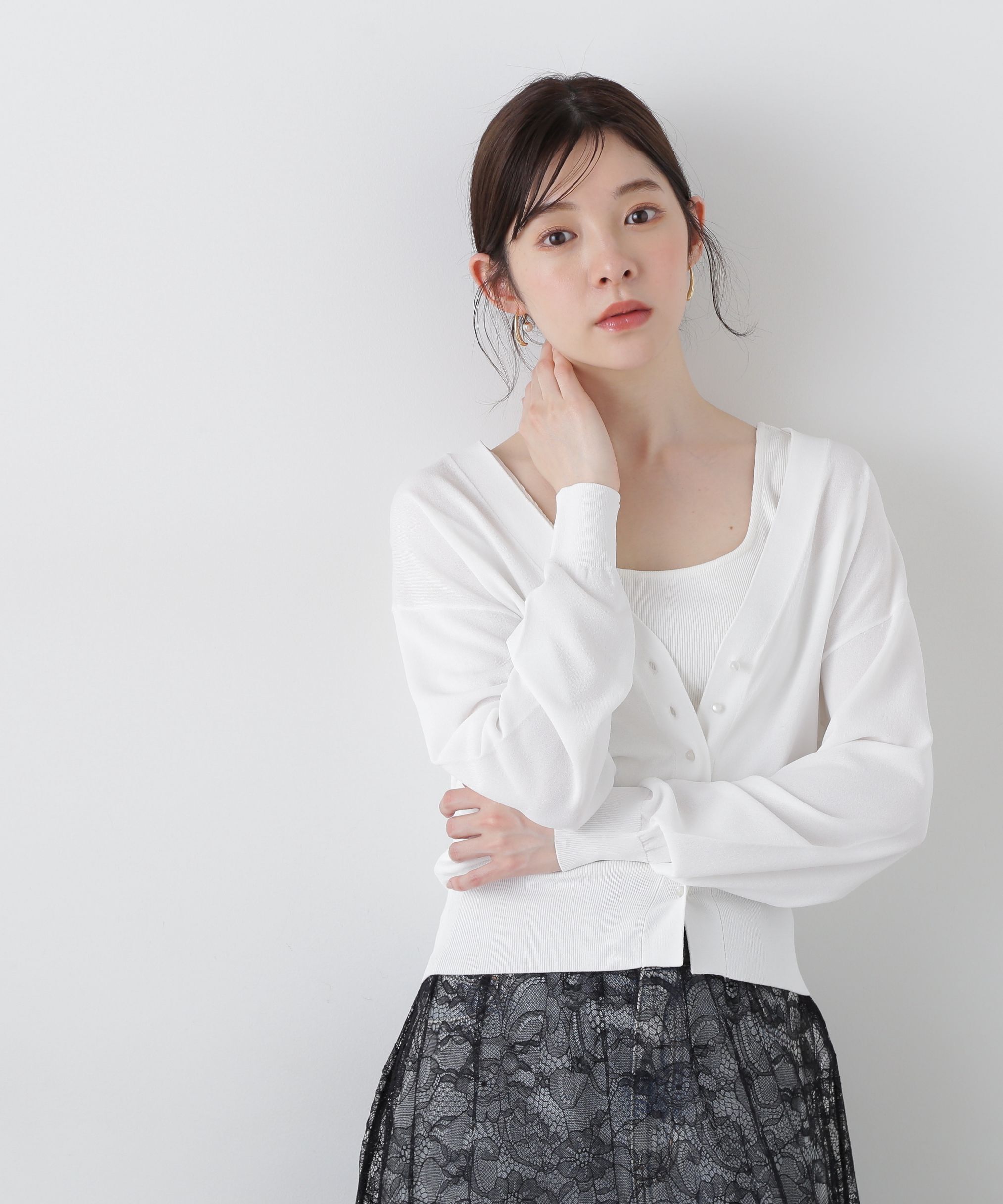 PROPORTION BODY DRESSING「ベーシックカーディガン」|カーディガン|ホワイト