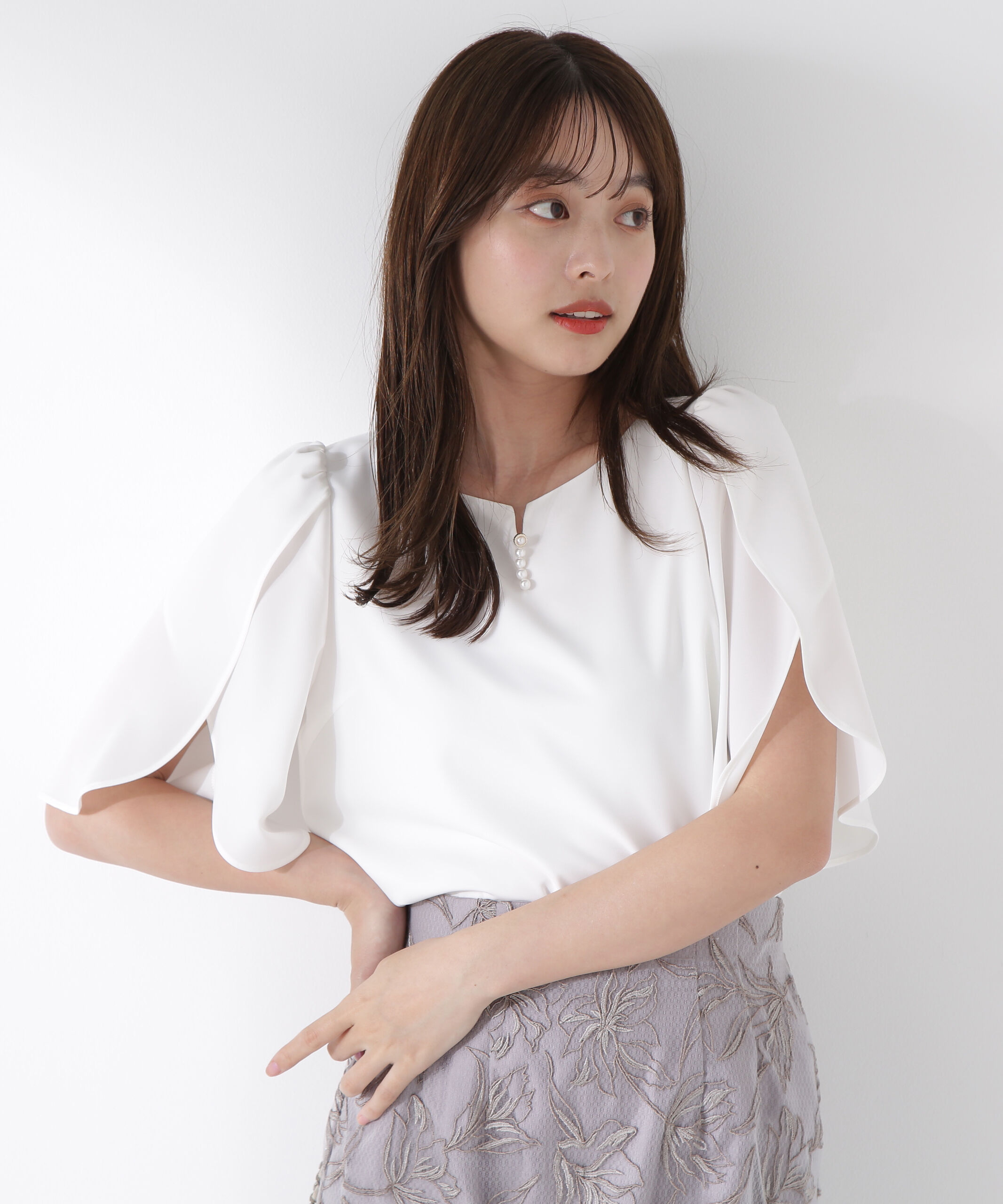 PROPORTION BODY DRESSING「ビジューフレアスリーブブラウス」|シャツ・ブラウス|