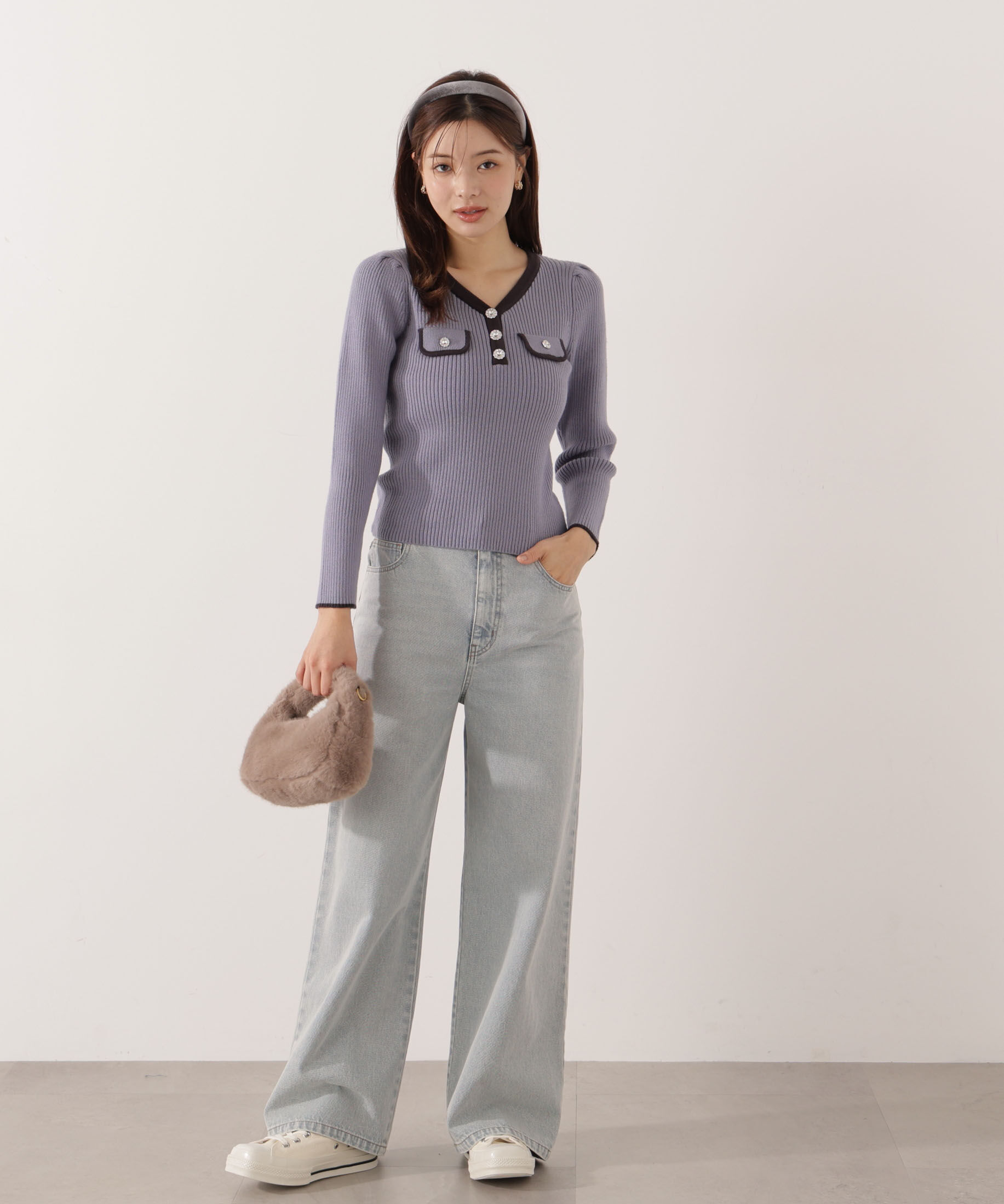 PROPORTION BODY DRESSING「＜ウォッシャブル＞フラップポケット付きニット」|ニット・セーター|