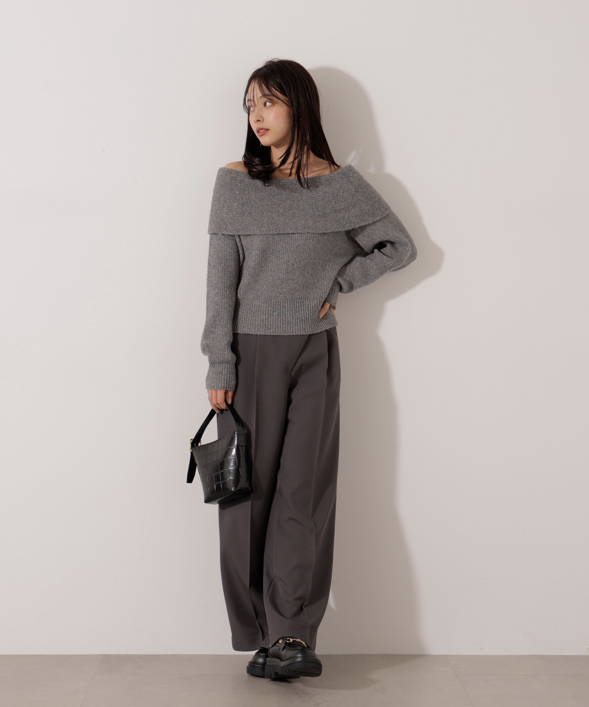 PROPORTION BODY DRESSING「ラメ入りオフショルニット」|ニット・セーター|