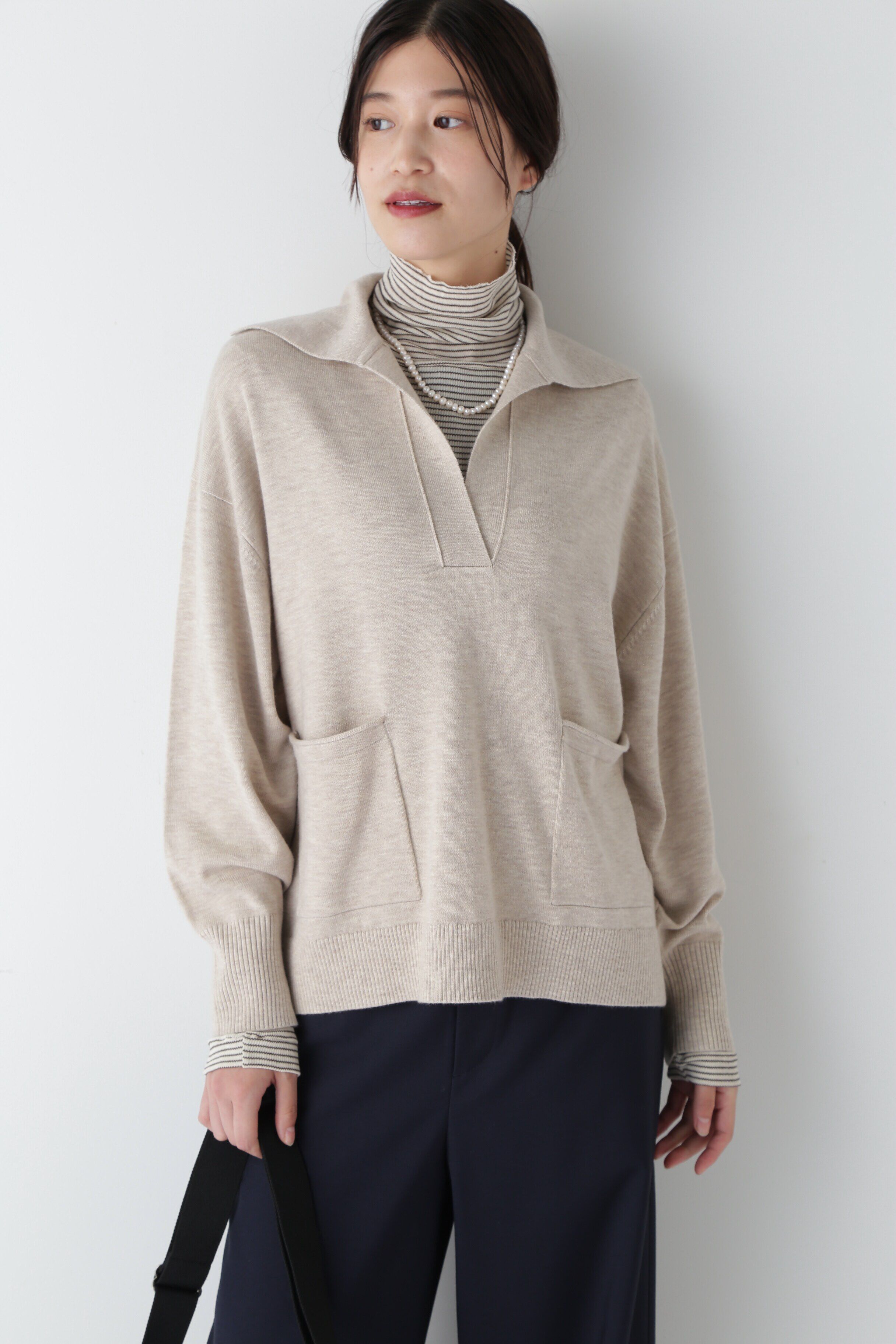  「◆衿付きニット」|ニット・セーター|オートミール