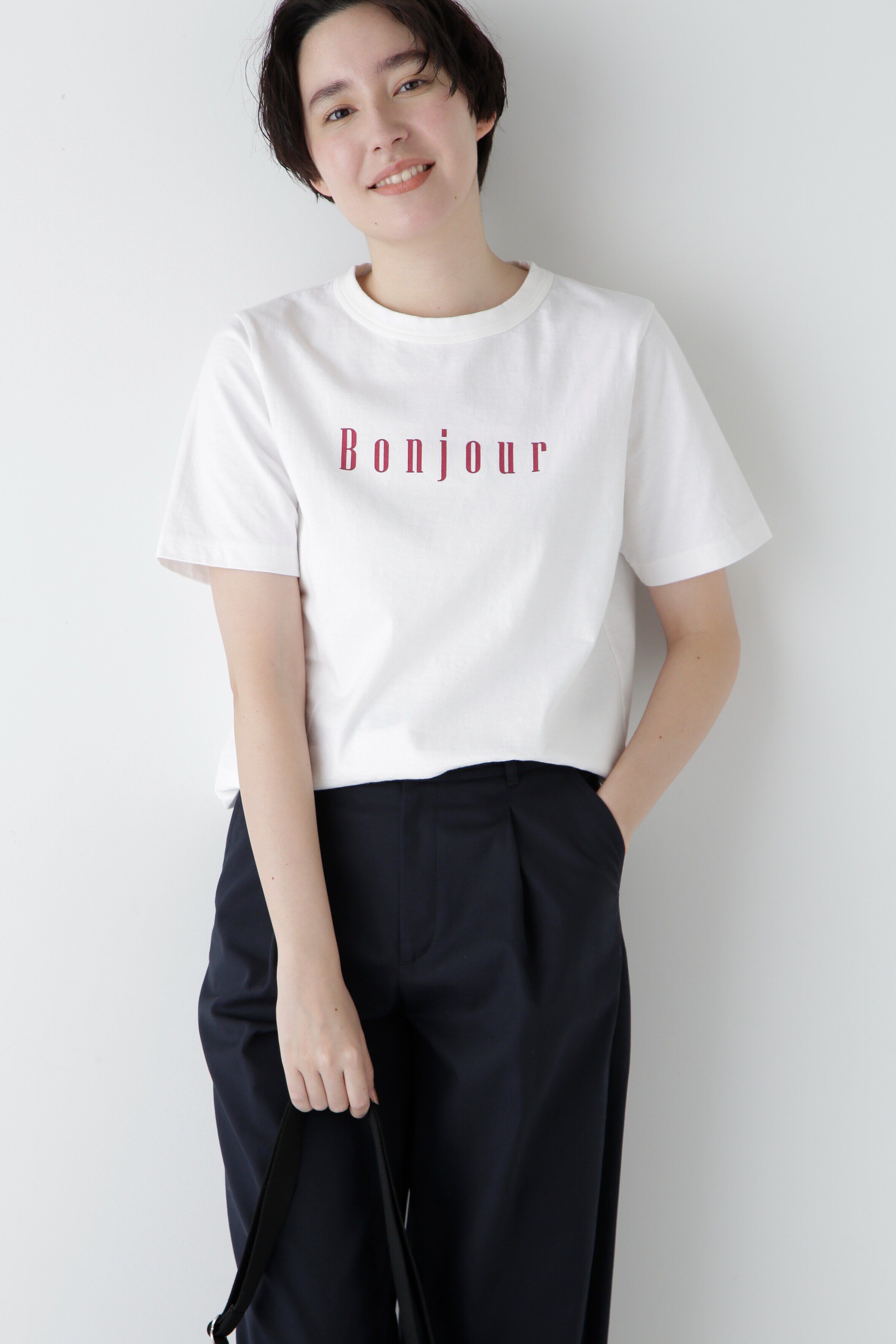  「◆リサイクルコットン度詰天竺Ｔシャツ」|Tシャツ・カットソー|ボルドー