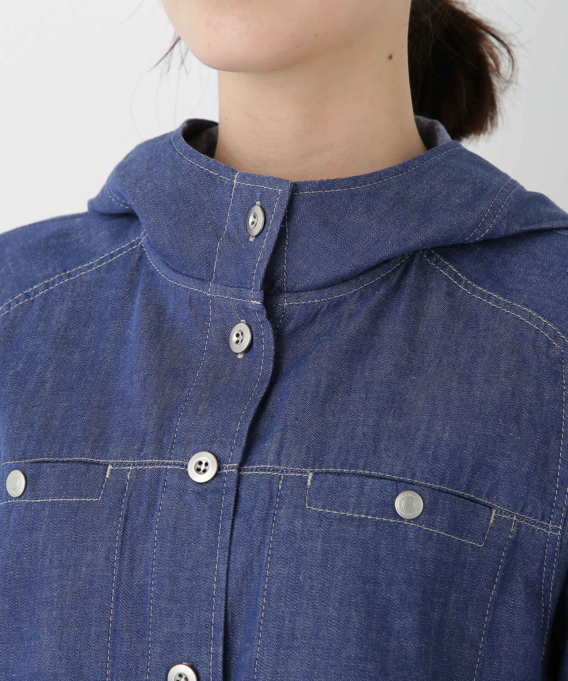  「◆ライトオンスデニムフードブラウス」|シャツ・ブラウス|