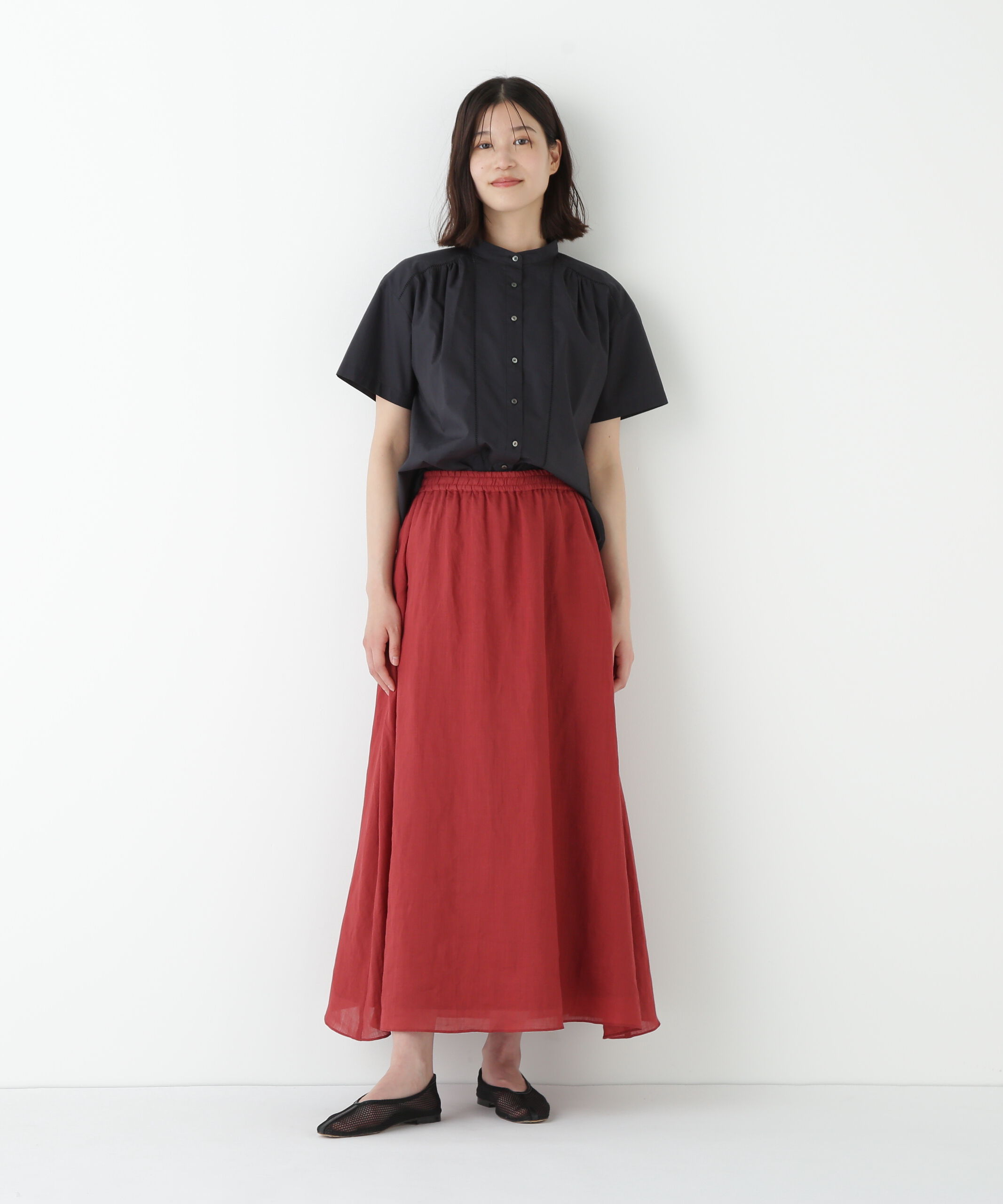  「◆ラミーサイドボックスタックギャザースカート」|スカート|