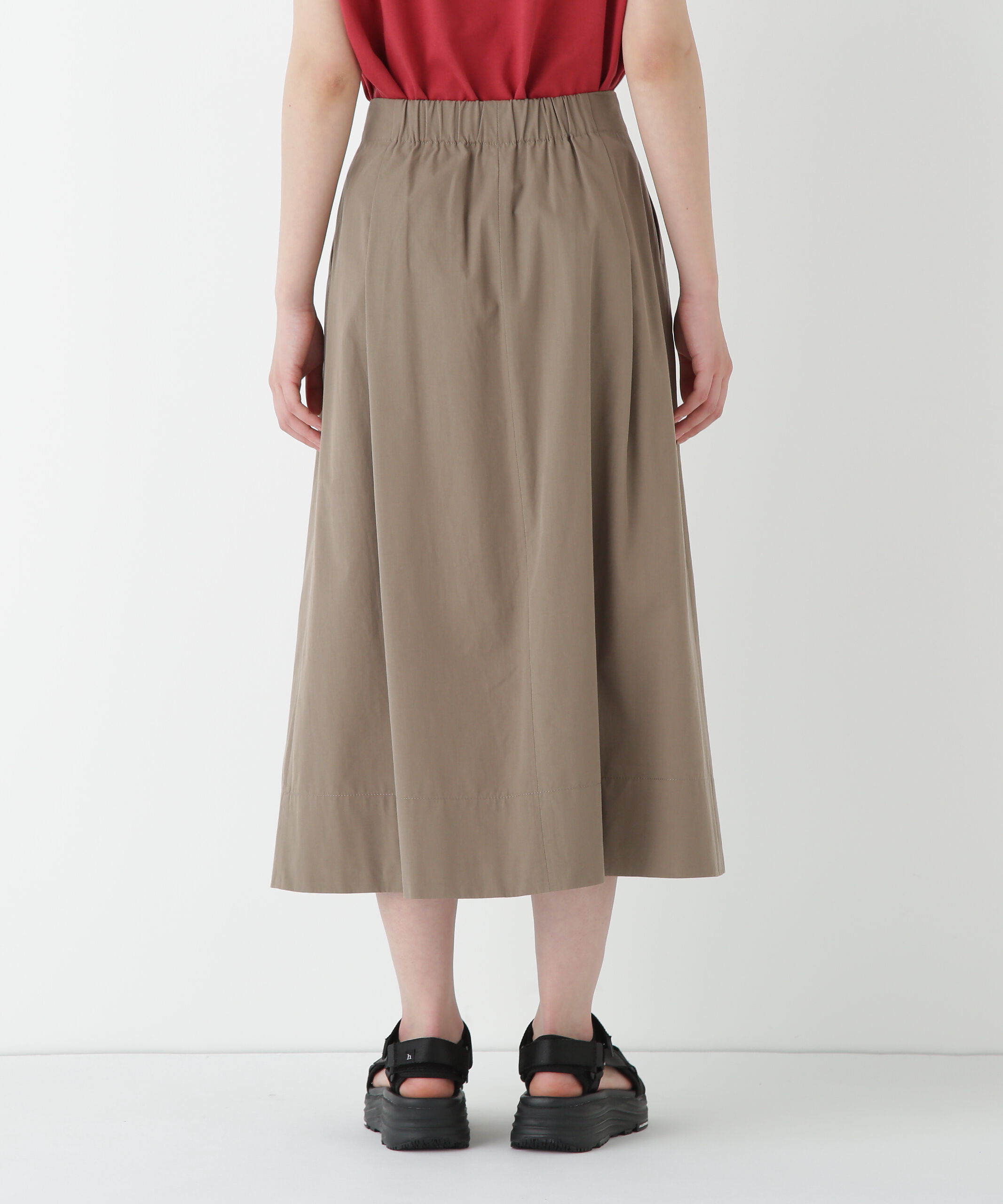  「◆コットンキュプラウェザーラップフレアースカート」|スカート|