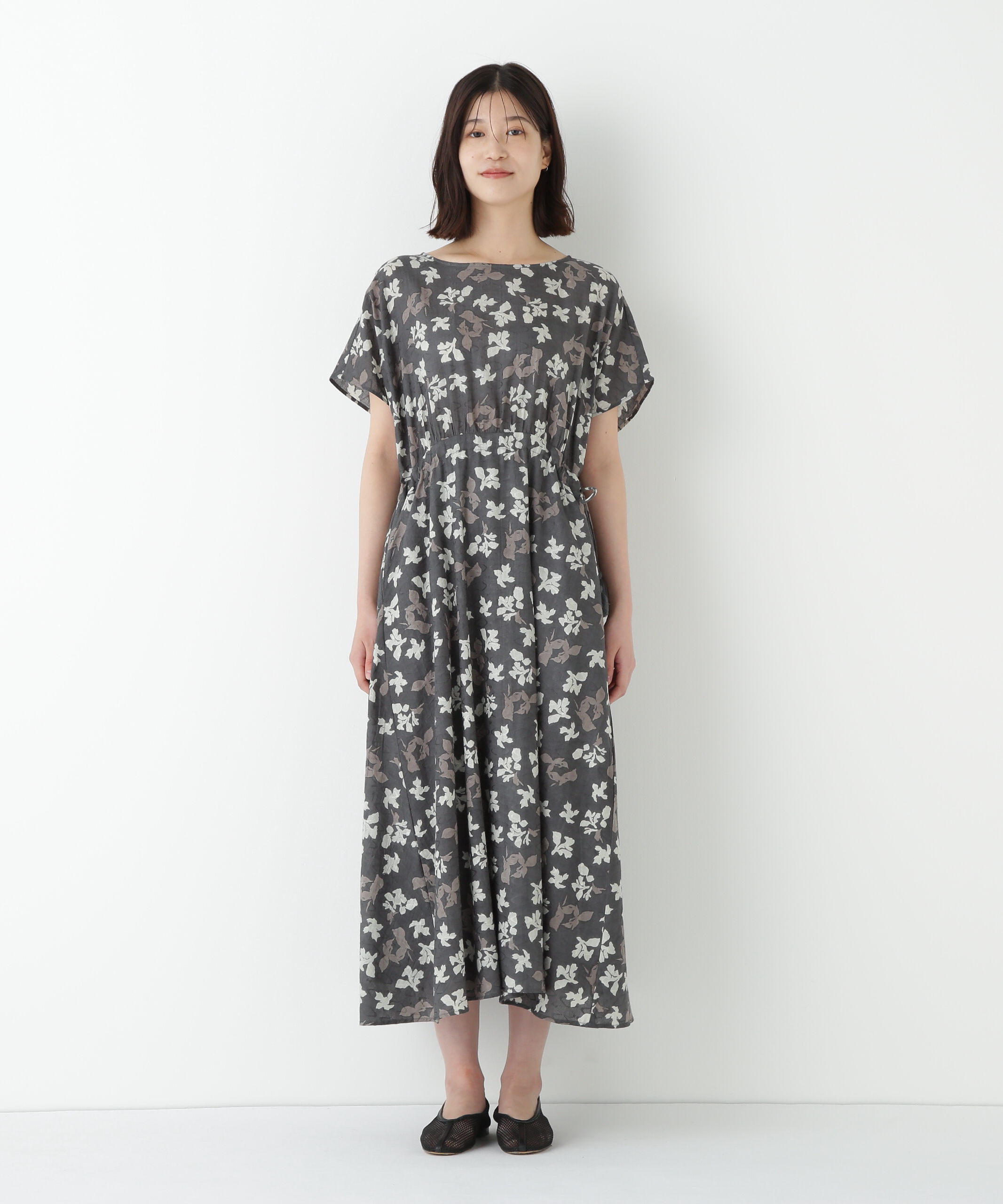  「◆インドドビーリーフプリントフレンチドルマンスリーブワンピース」|ワンピース|