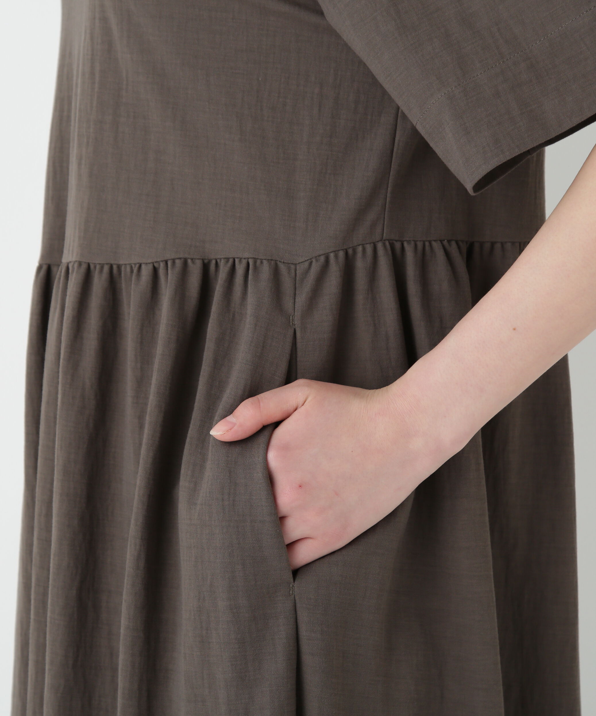  「◆ＲＮスムースギャザーＡラインワンピース」|ワンピース|