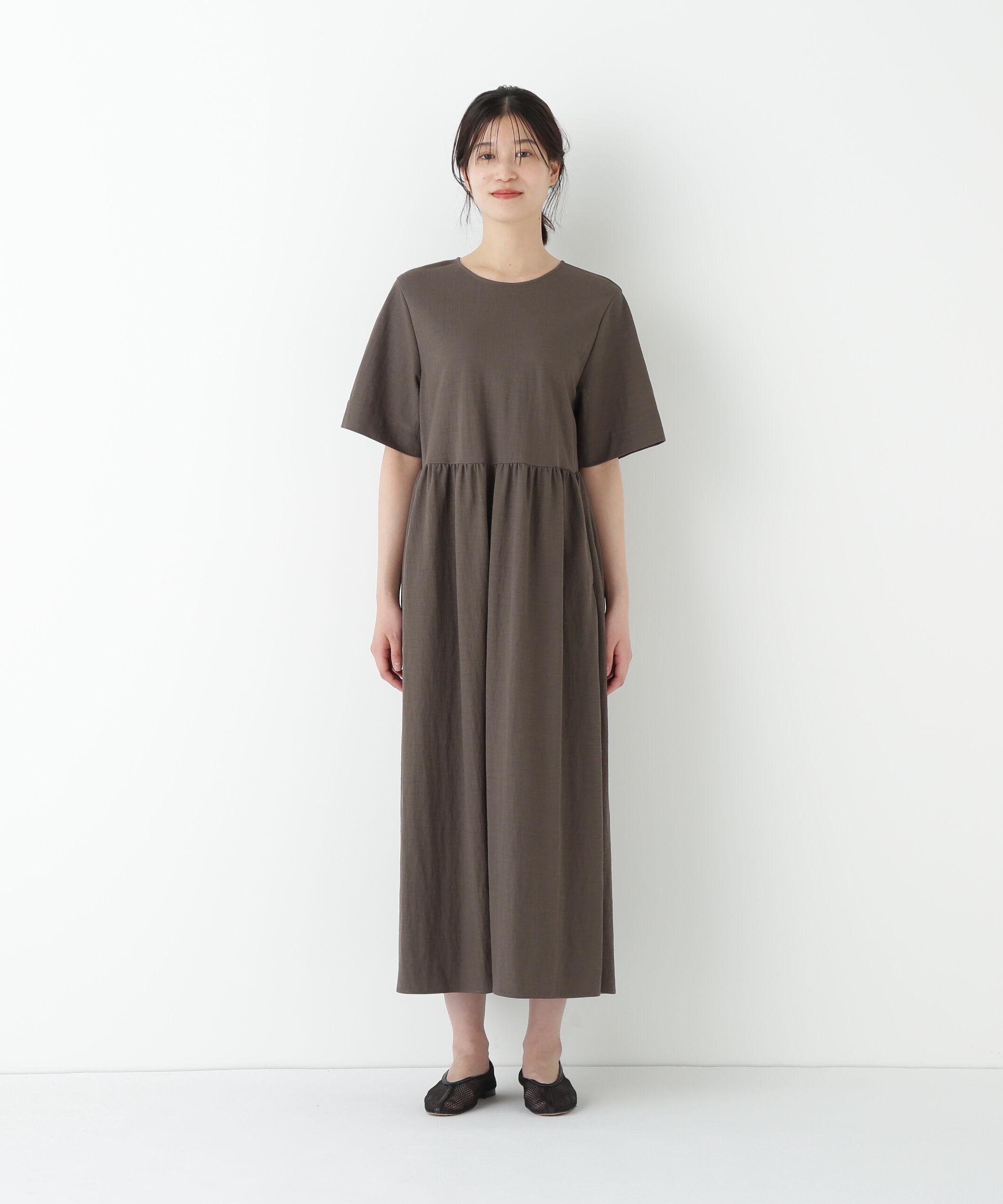  「◆ＲＮスムースギャザーＡラインワンピース」|ワンピース|