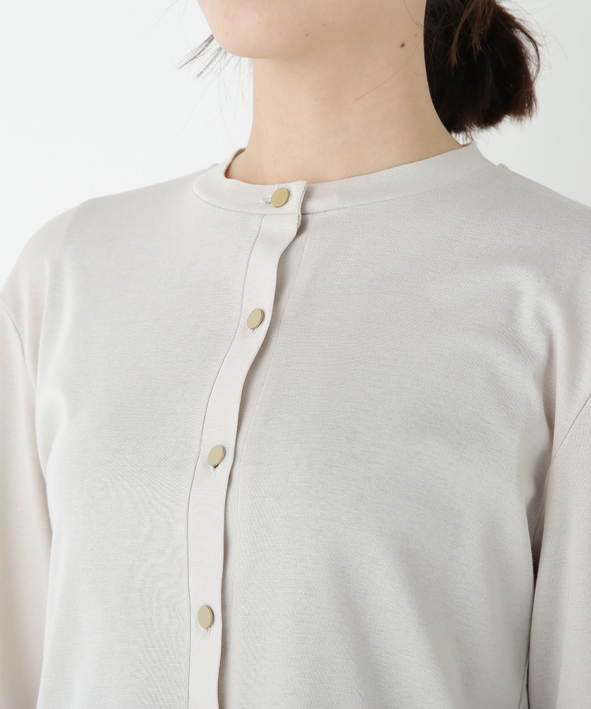  「◆クルーネックフライスカットソーカーディガン」|Tシャツ・カットソー|