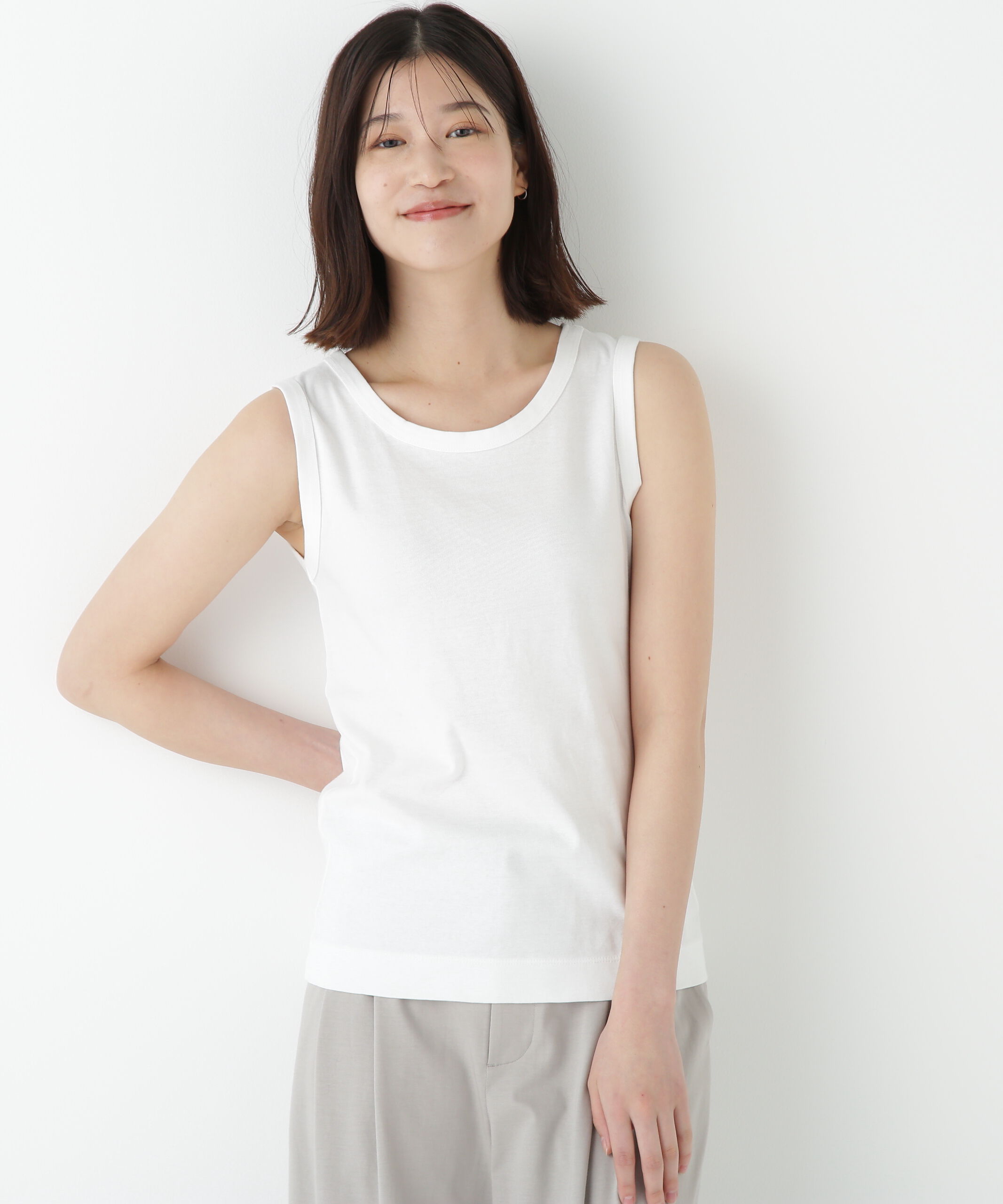  「◆オーガニックコットンタンクトップ」|Tシャツ・カットソー|ホワイト