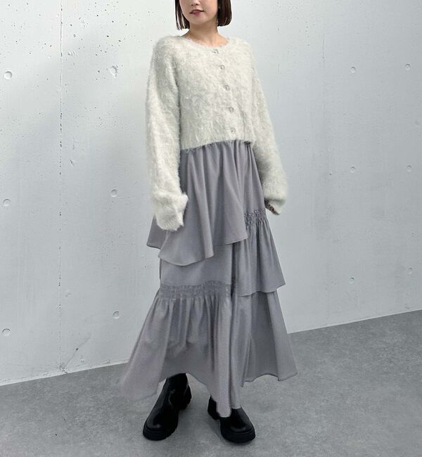 archives「マットサテンシャーリングティアードスカート」|スカート|