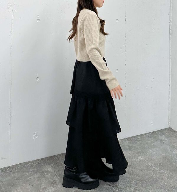 archives「マットサテンシャーリングティアードスカート」|スカート|