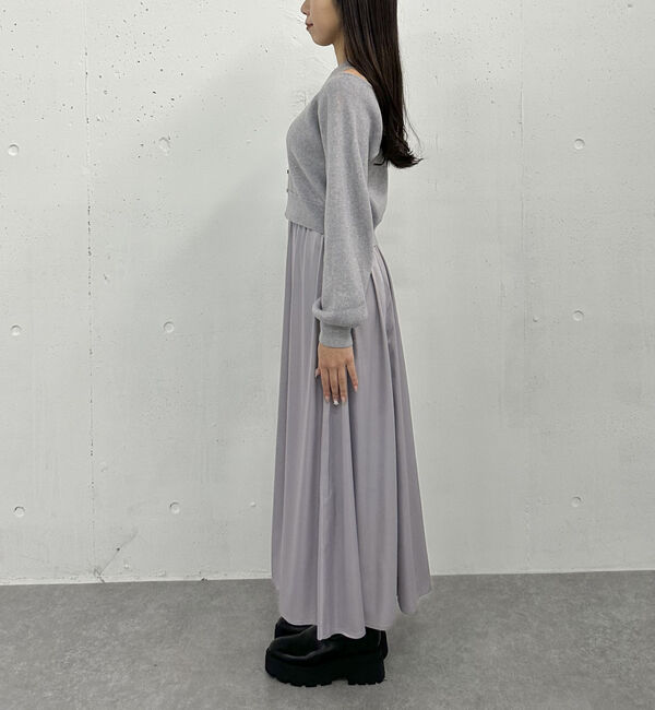 archives「オフショルニットカーディガン&times;ドッキングワンピースＳＥＴ」|ワンピース|