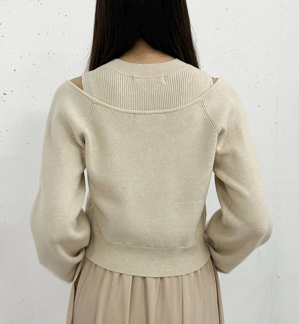 archives「オフショルニットカーディガン&times;ドッキングワンピースＳＥＴ」|ワンピース|