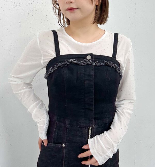 archives「Ｆボタンデニムビスチェ」|シャツ・ブラウス|BLACK