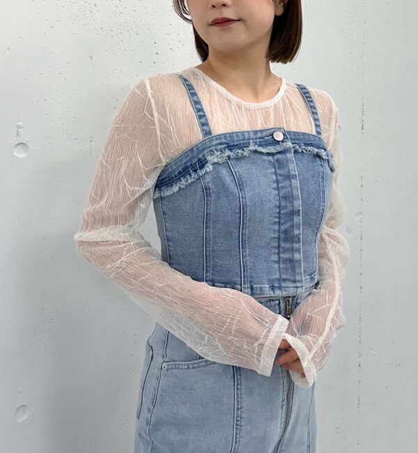 archives「Ｆボタンデニムビスチェ」|シャツ・ブラウス|BLUE