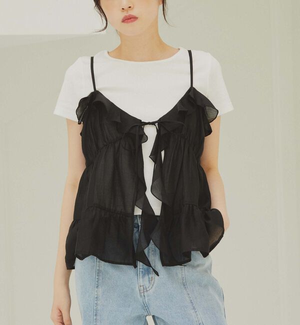 archives「ラッフルフリルキャミ&times;テレコＴｅｅＳＥＴ」|カーディガン|